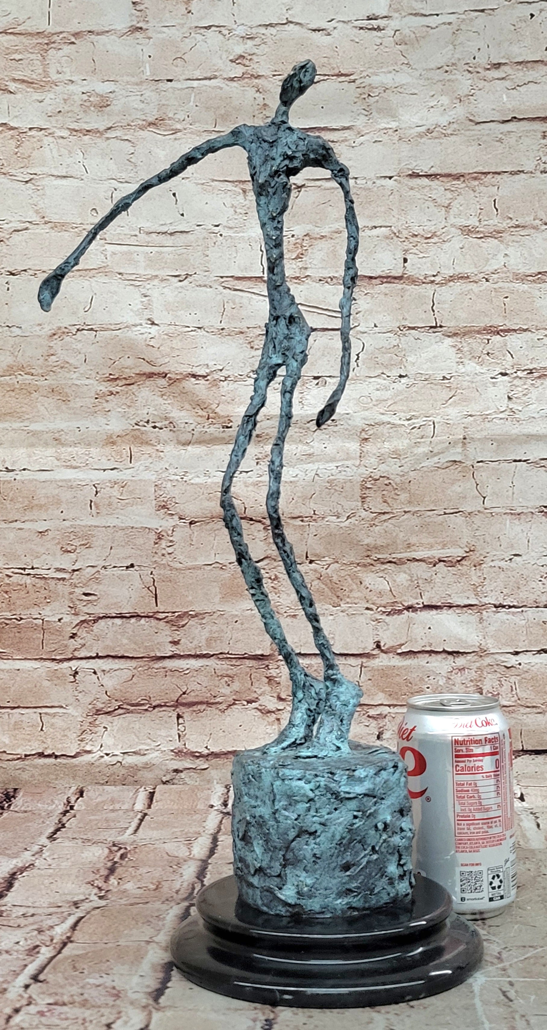Hand Made Bronze Male Stick Sculpture Abstract Modern Hot Cast Statue