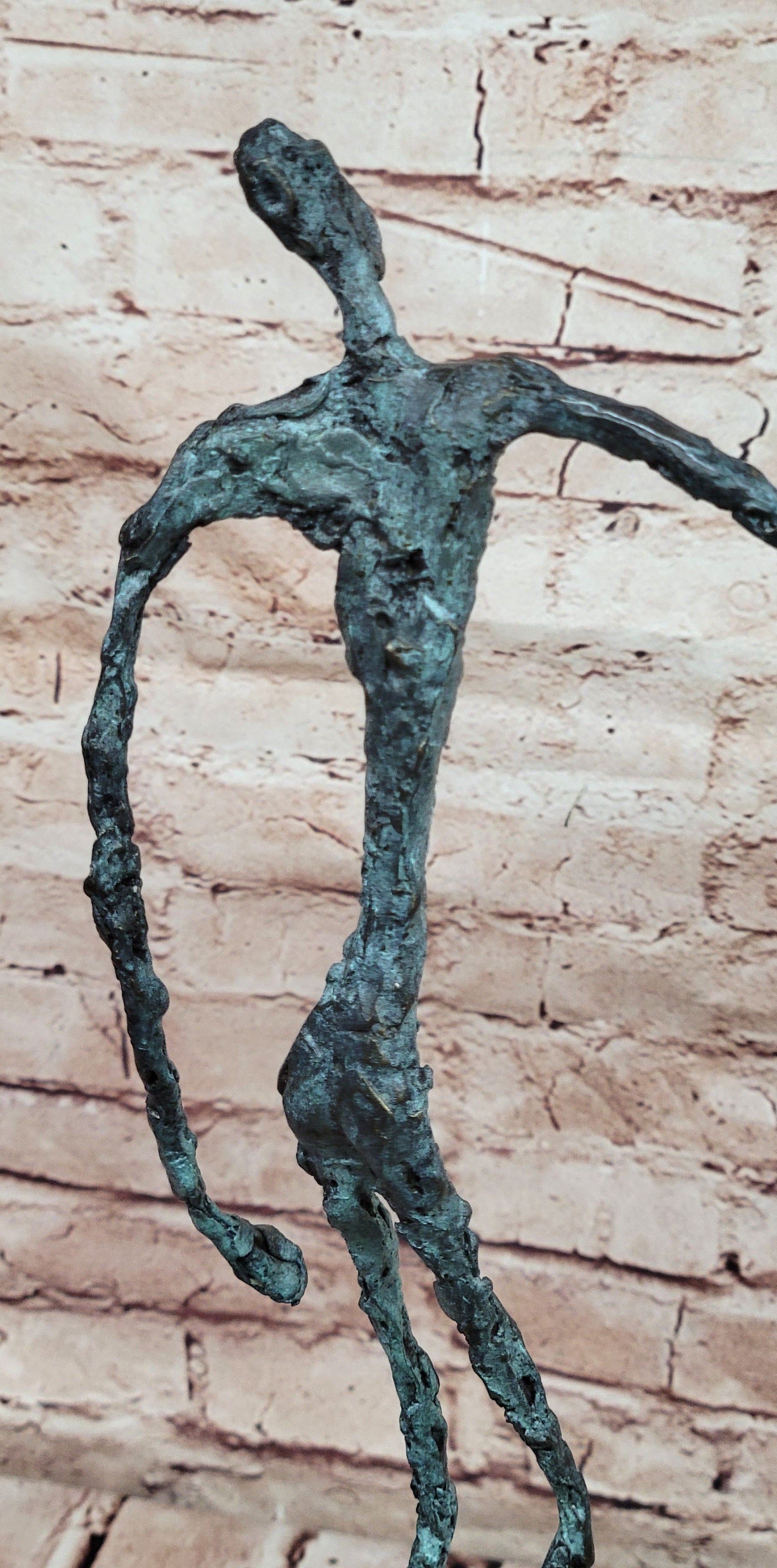 Hand Made Bronze Male Stick Sculpture Abstract Modern Hot Cast Statue