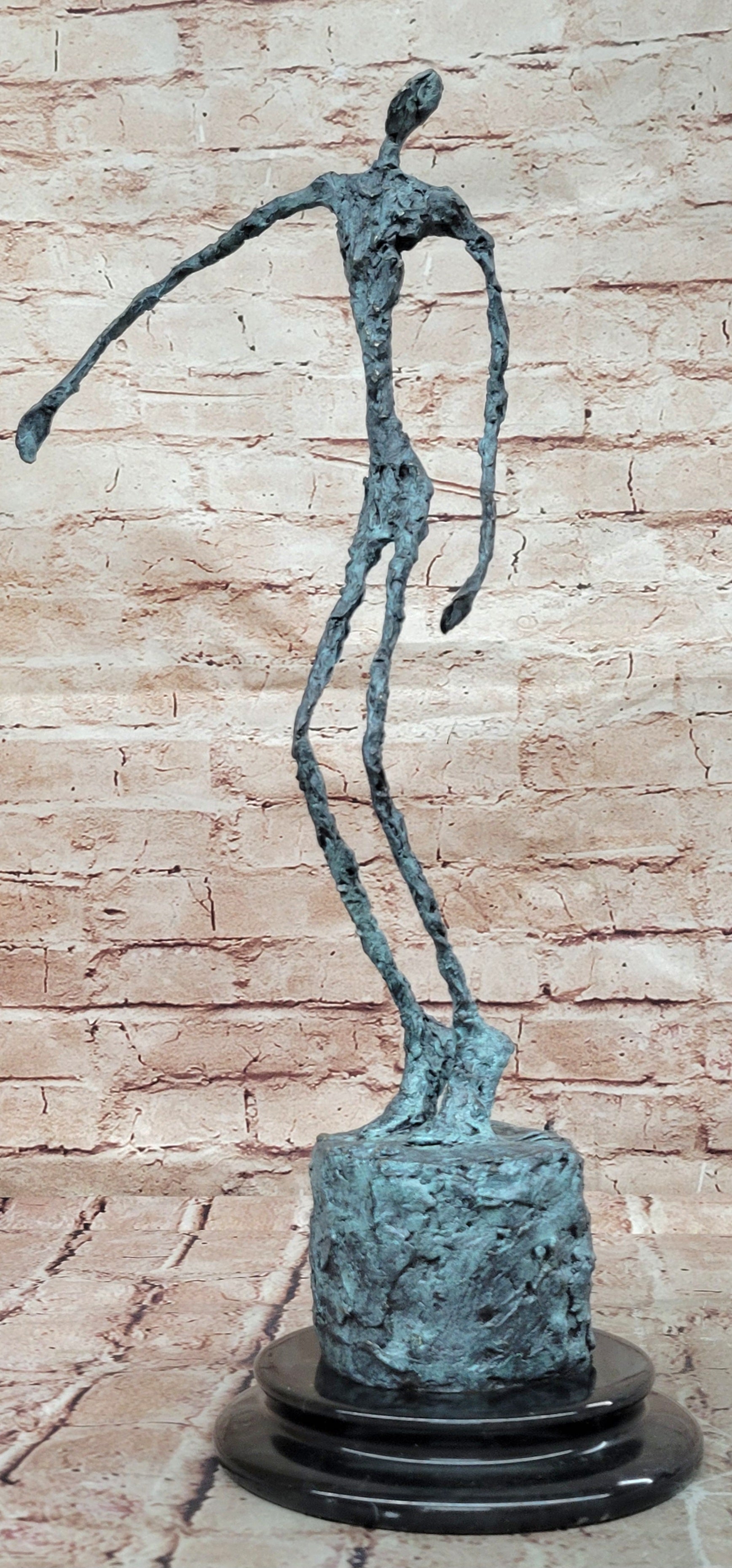 Hand Made Bronze Male Stick Sculpture Abstract Modern Hot Cast Statue