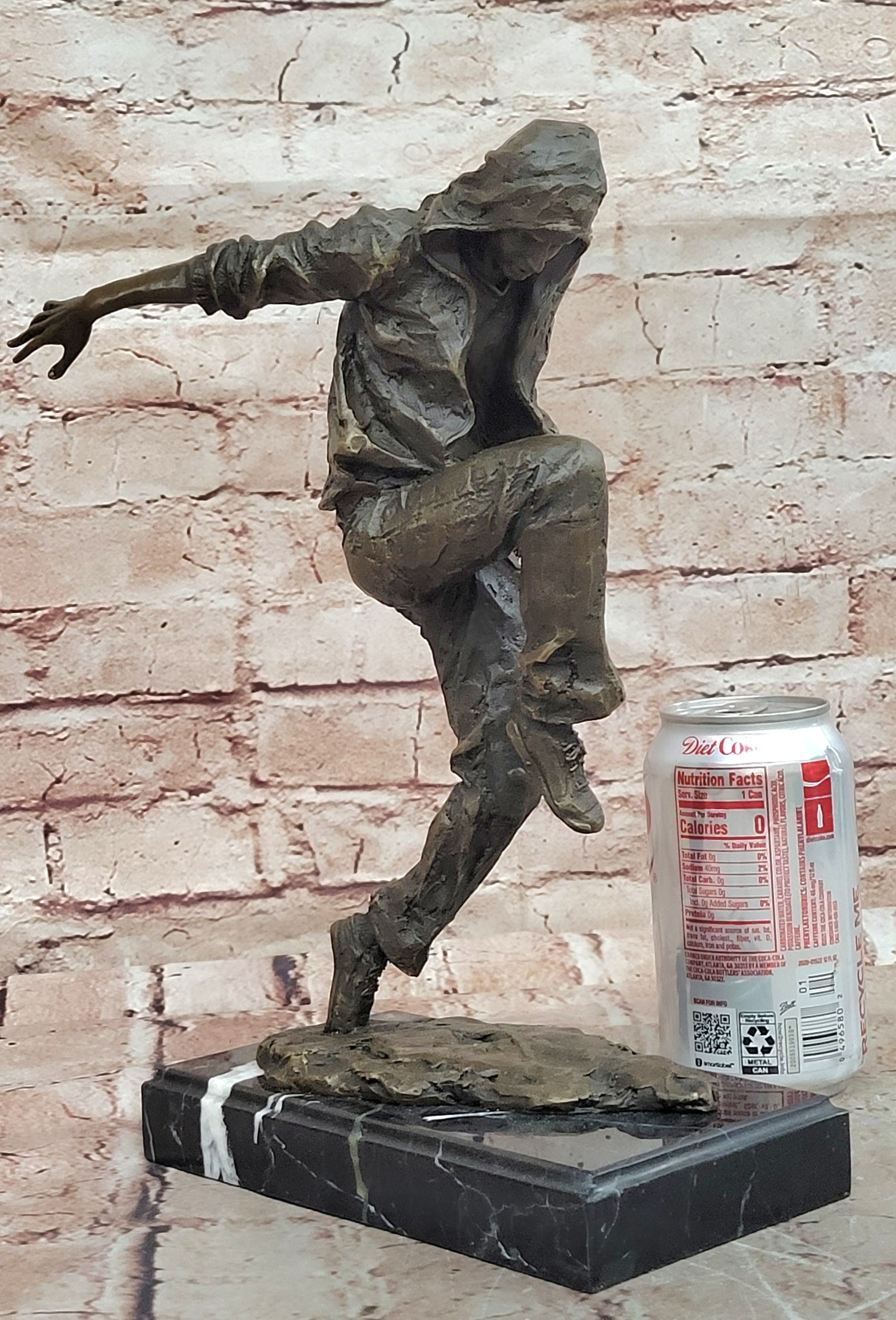 Mid Century Modern Bronze Break Dancer Figurine Home Office Decor