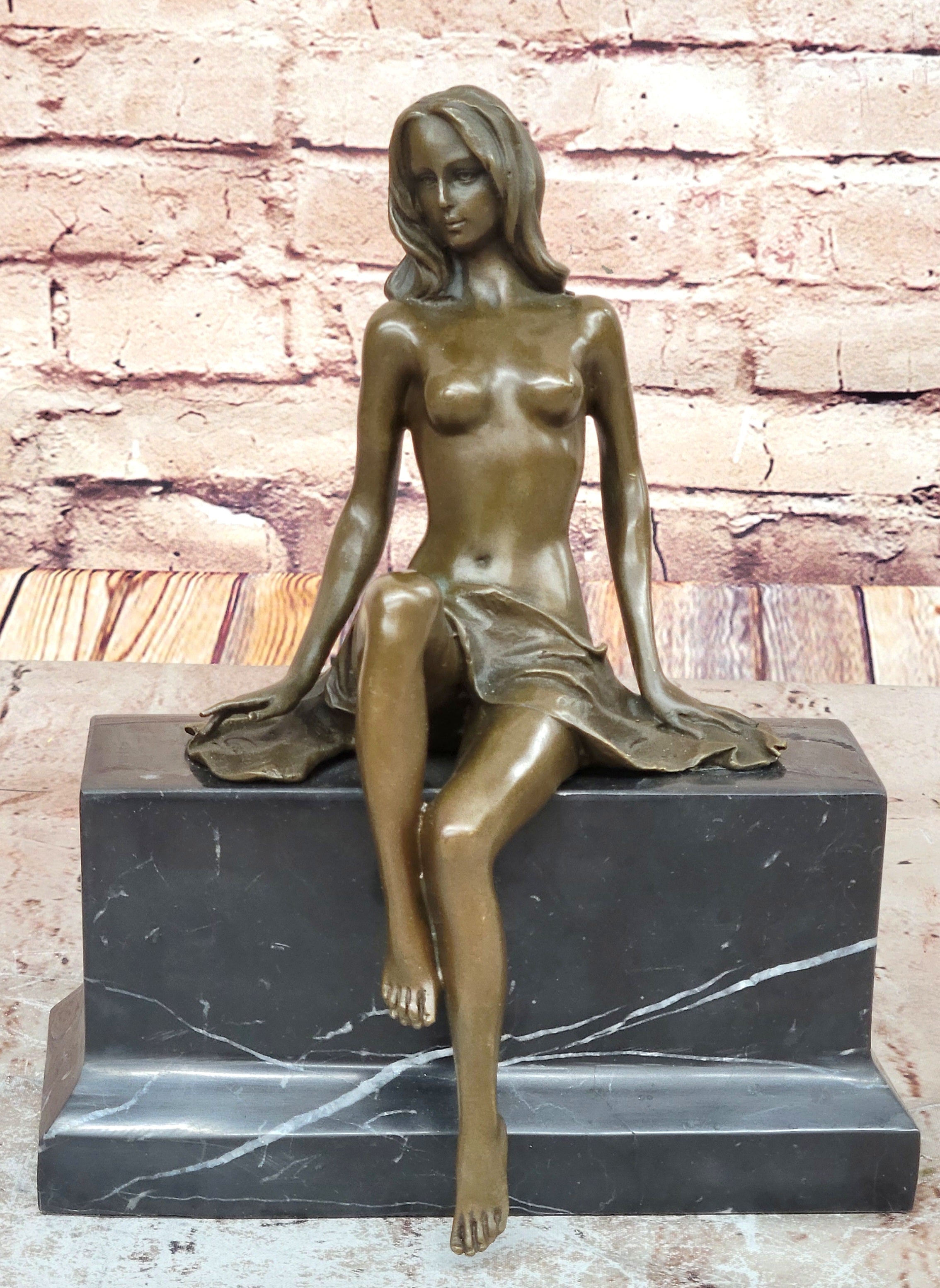 Collector Edition Unique Tall Sexy Goddess Nude Naked Temptress Bronze Sculpture