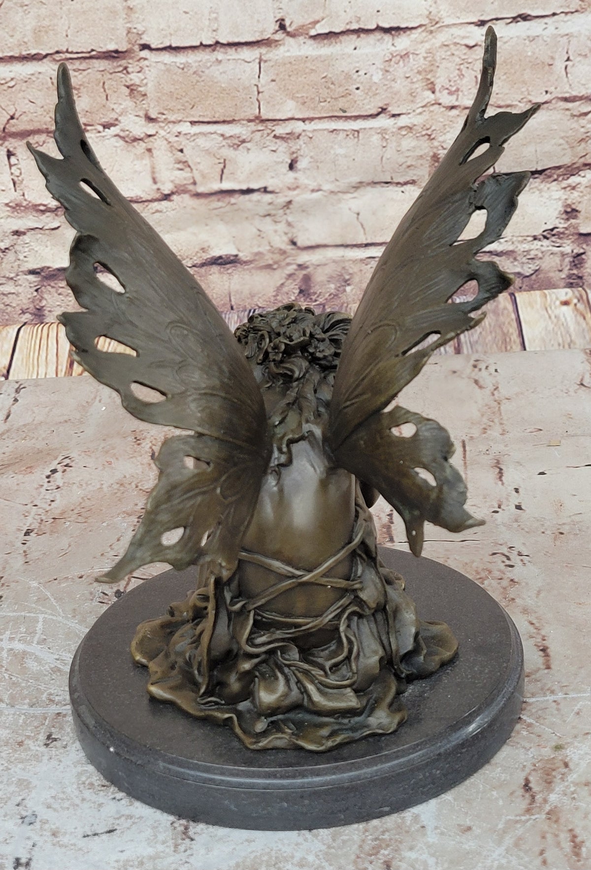 European Bronze Finery Bird Fairy Cast Bronze Garden Statue: Home Decorative