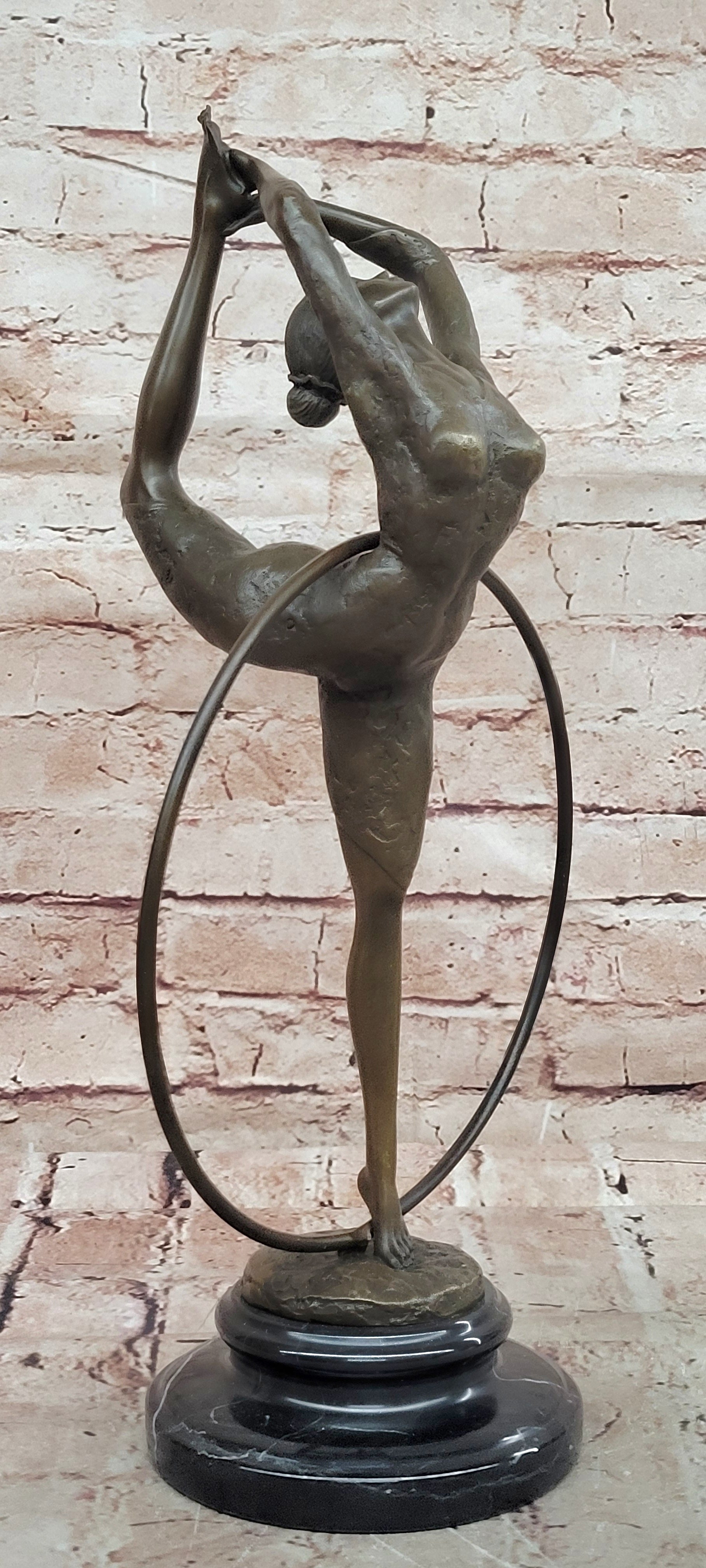 Cesaro Art Deco Bronze Dancer Sculpture Hand Made Elegant Woman Figurine