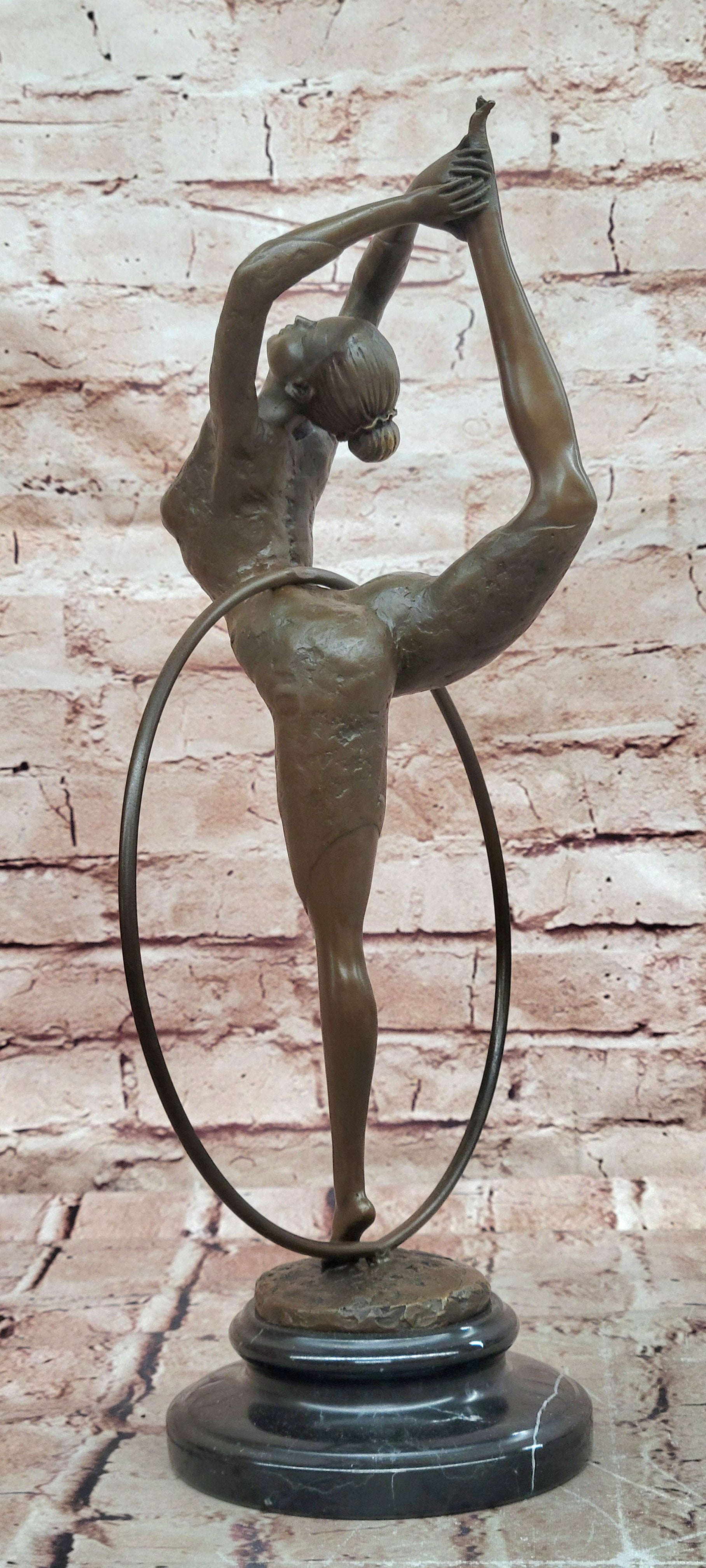 Cesaro Art Deco Bronze Dancer Sculpture Hand Made Elegant Woman Figurine