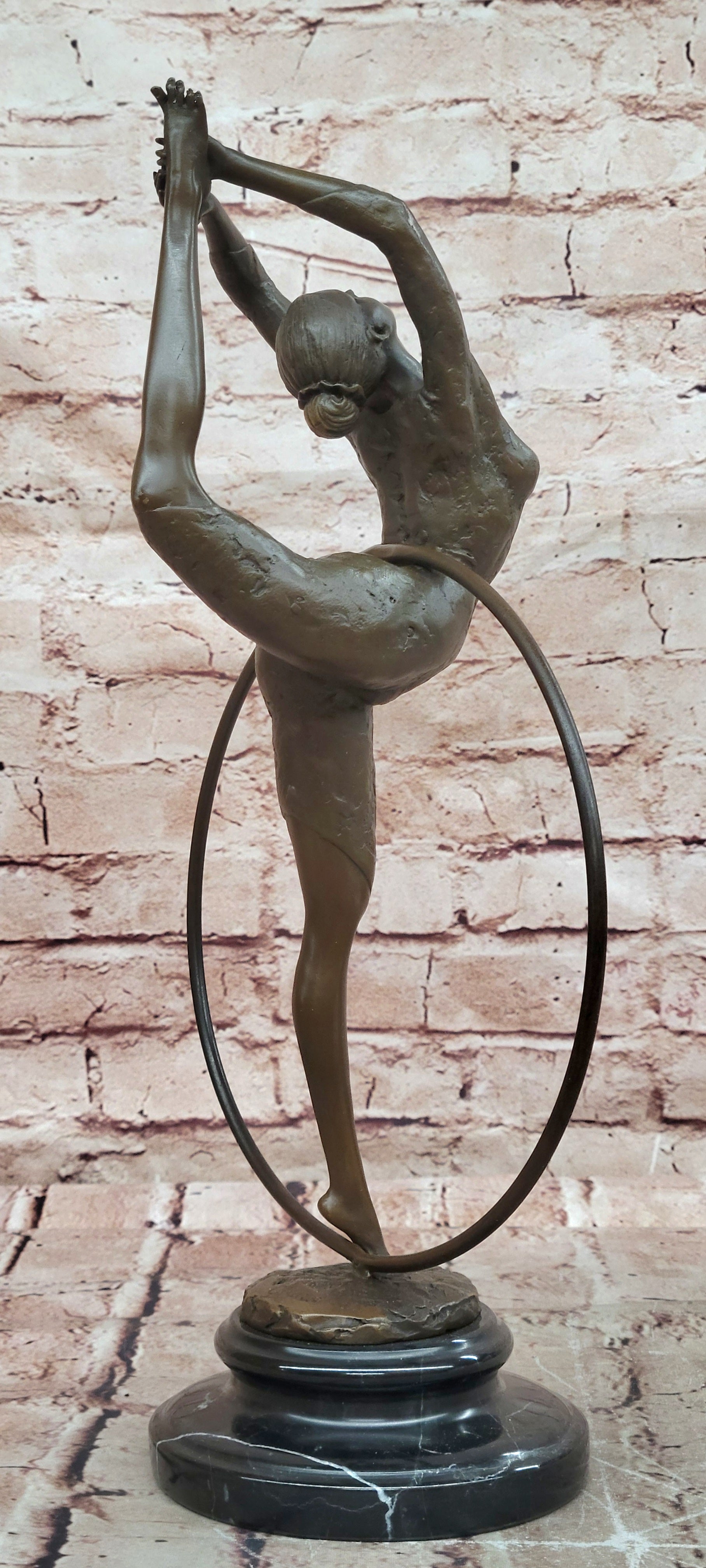 Cesaro Art Deco Bronze Dancer Sculpture Hand Made Elegant Woman Figurine