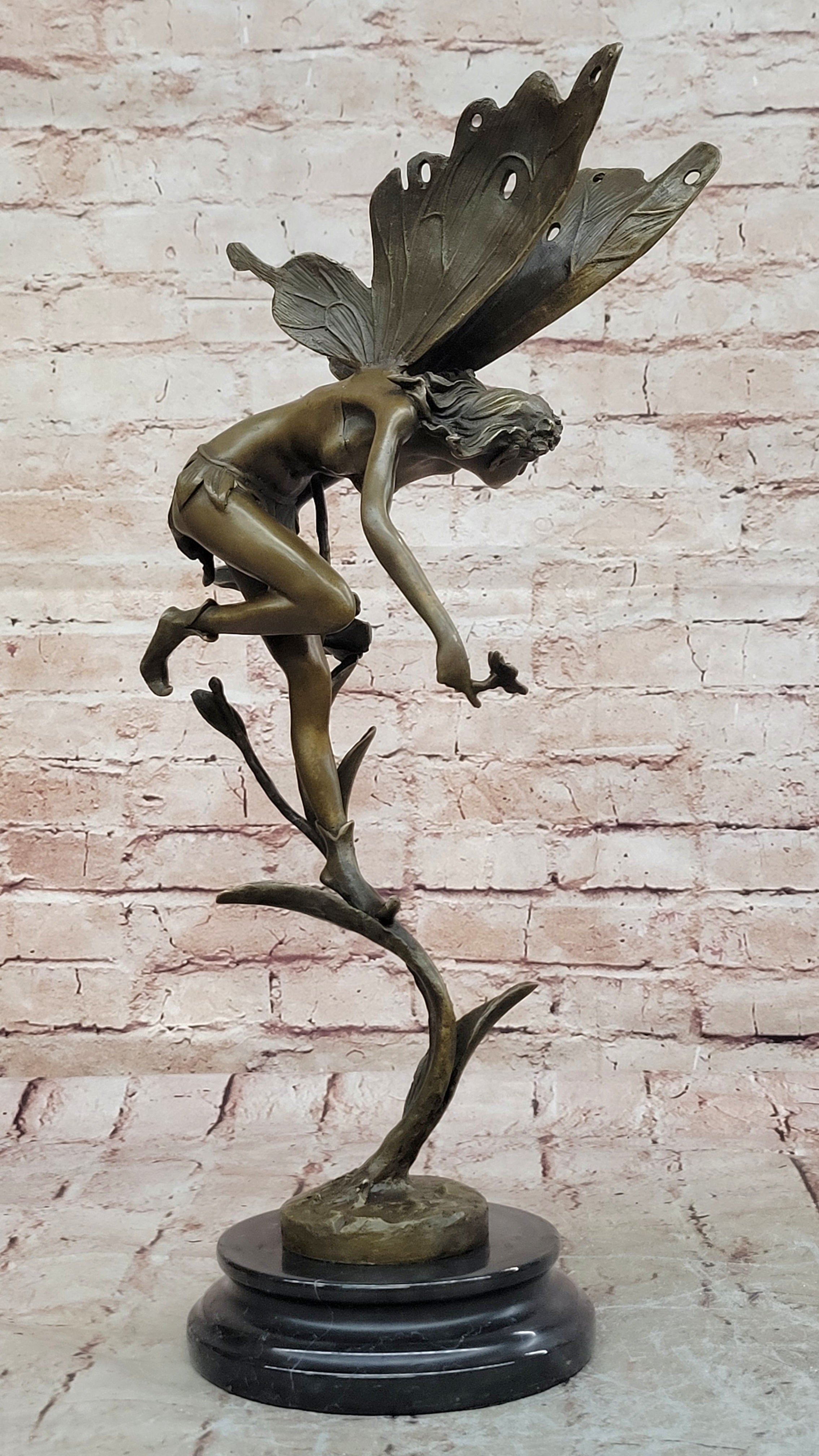 Original Sign Fantasy Fairy Bronze Sculpture Figurine Art Figure Statue Hot Cast