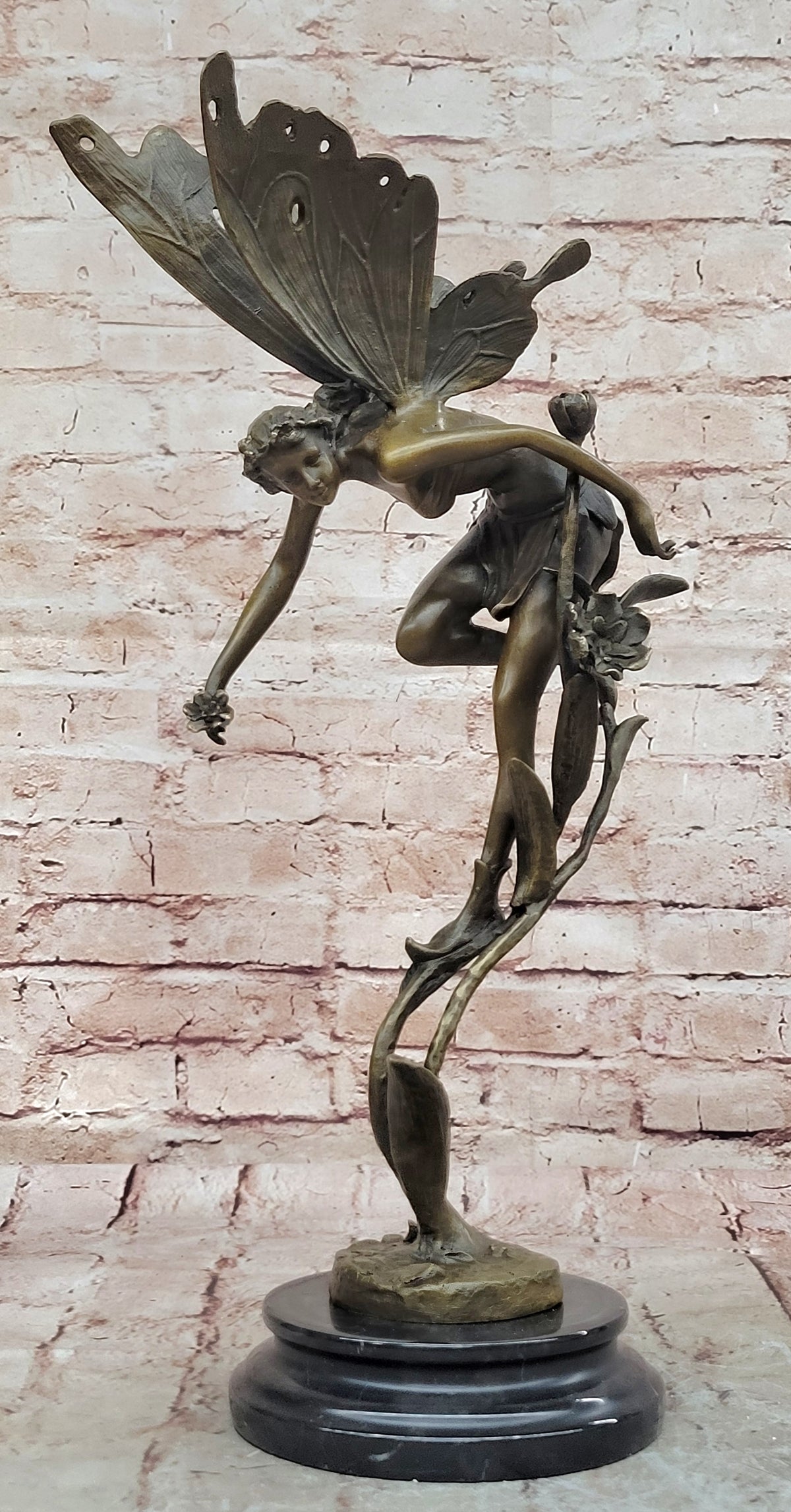 Original Sign Fantasy Fairy Bronze Sculpture Figurine Art Figure Statue Hot Cast