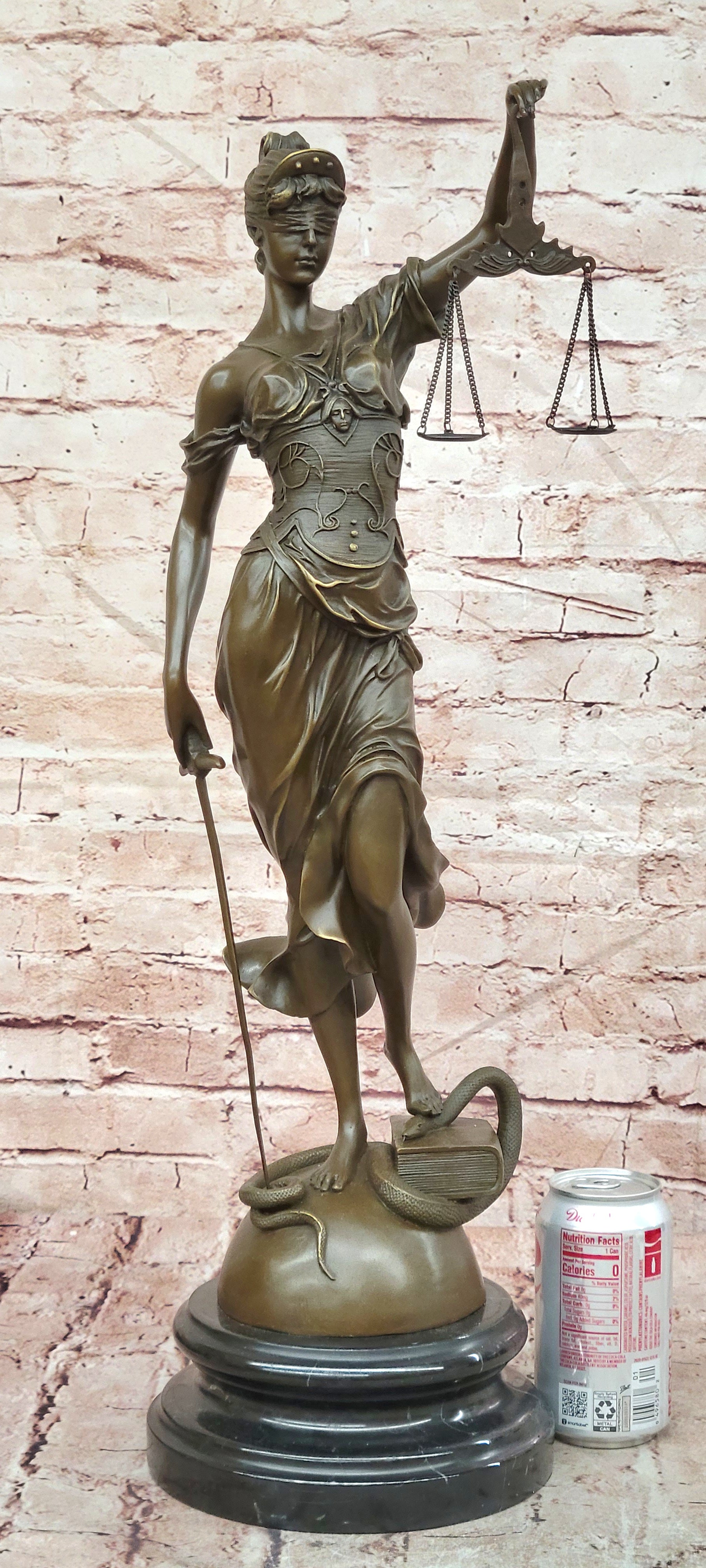 Lady Justice Bronze Figurine Statue Lawyer Gift Justice Scales Sculpture Fine Art