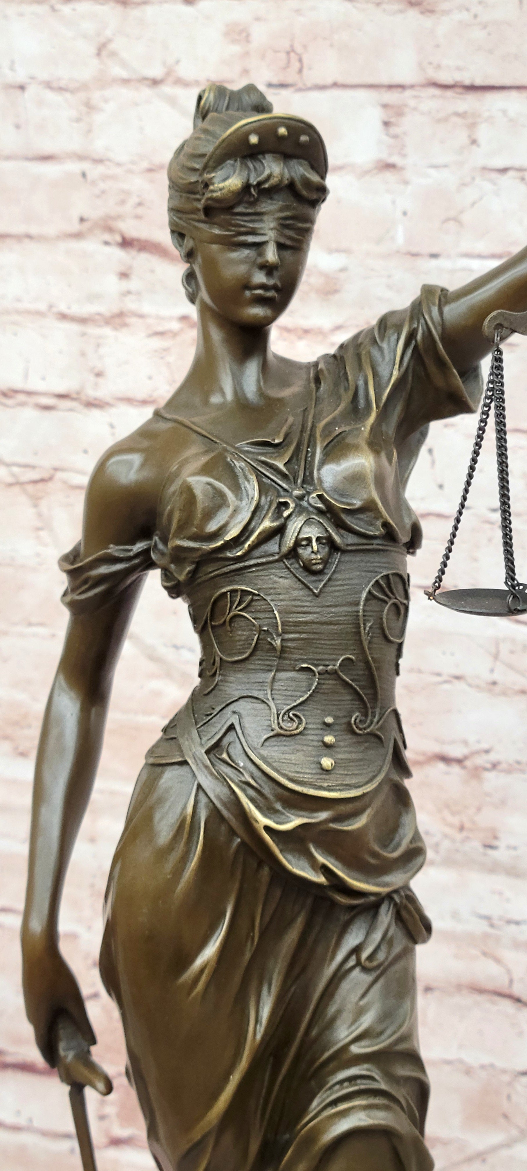 Lady Justice Bronze Figurine Statue Lawyer Gift Justice Scales Sculpture Fine Art