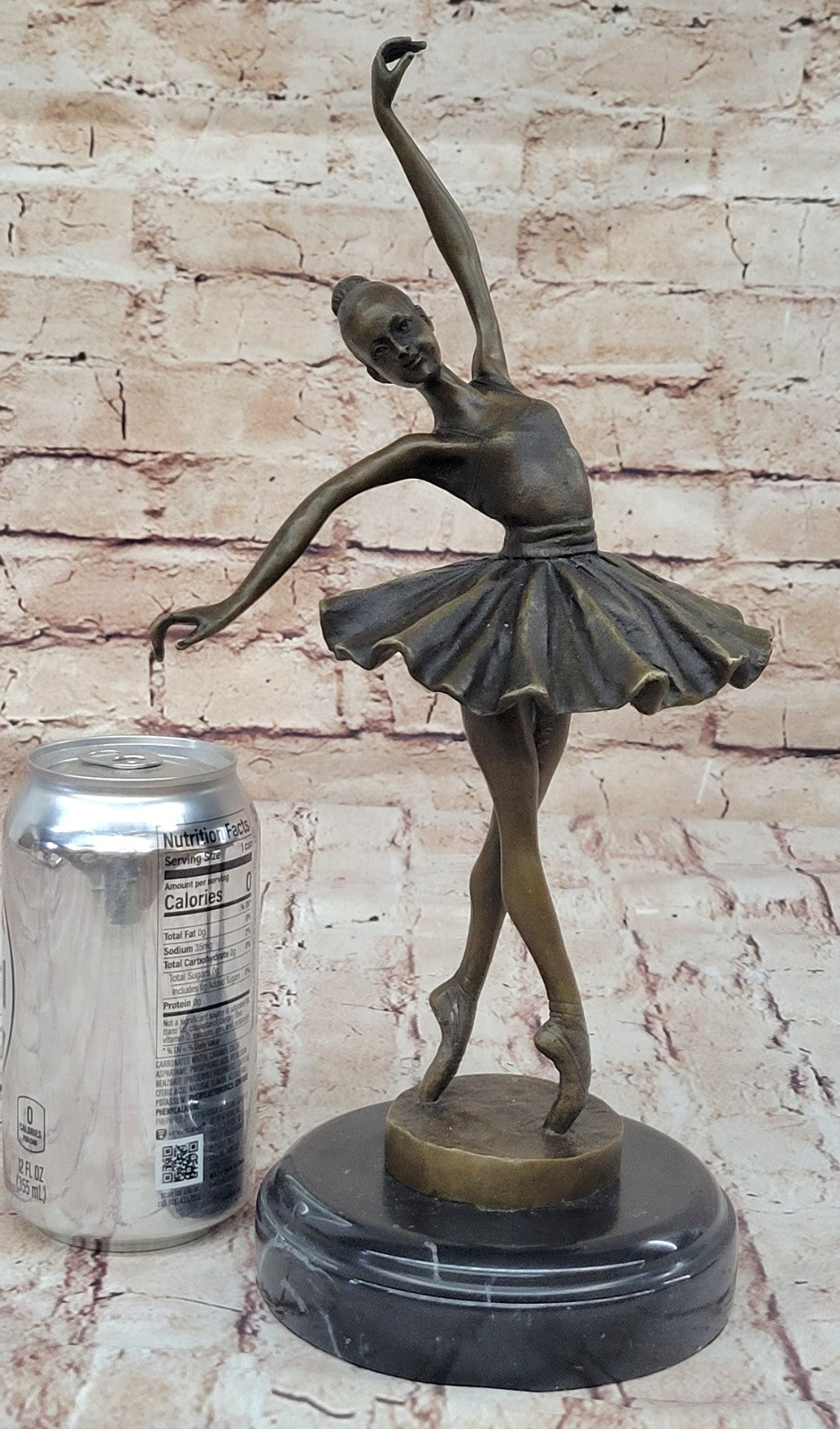 Graceful Prima Ballerina Figurine - Handmade Bronze Statue by Miguel Lopez
