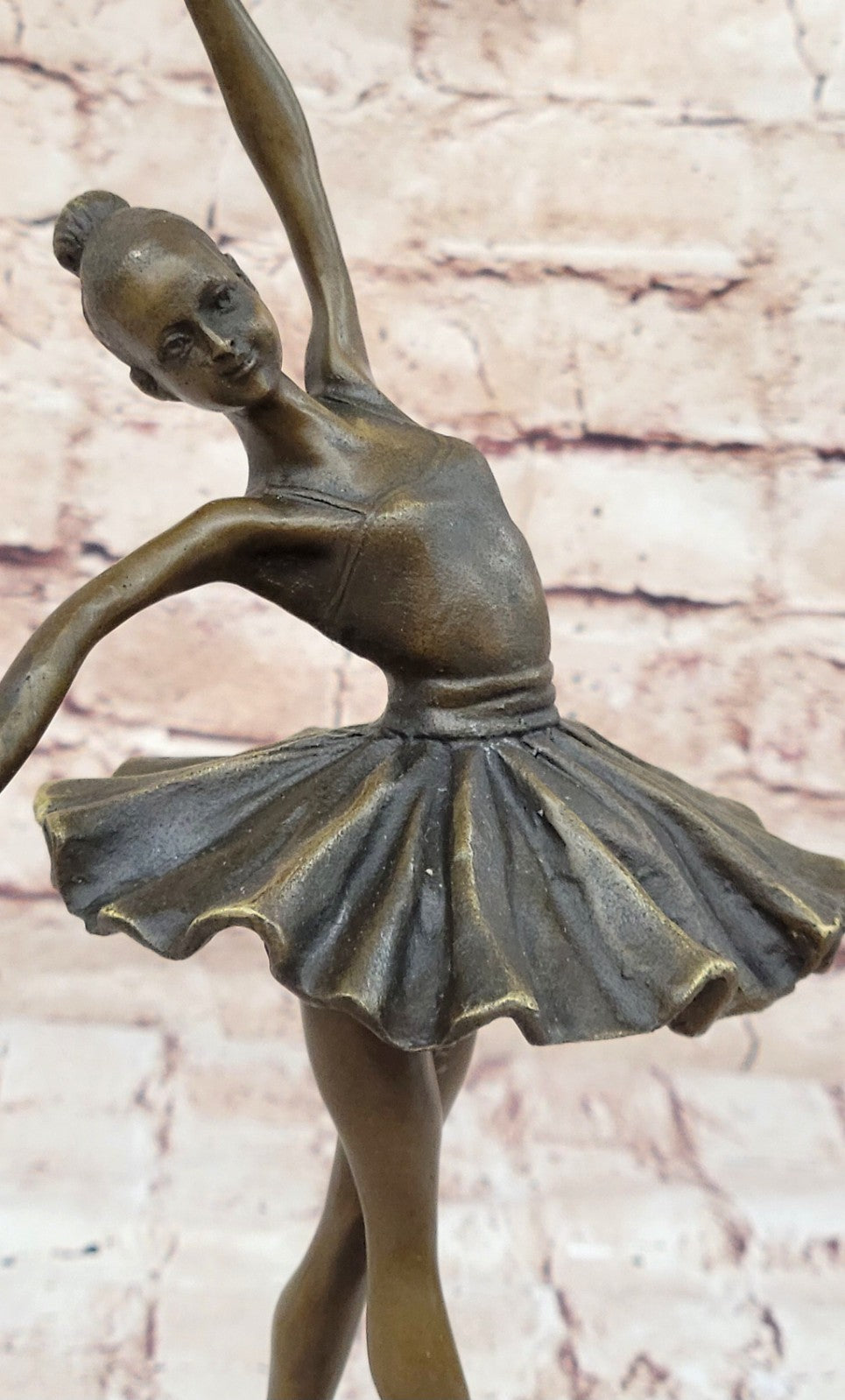 Graceful Prima Ballerina Figurine - Handmade Bronze Statue by Miguel Lopez