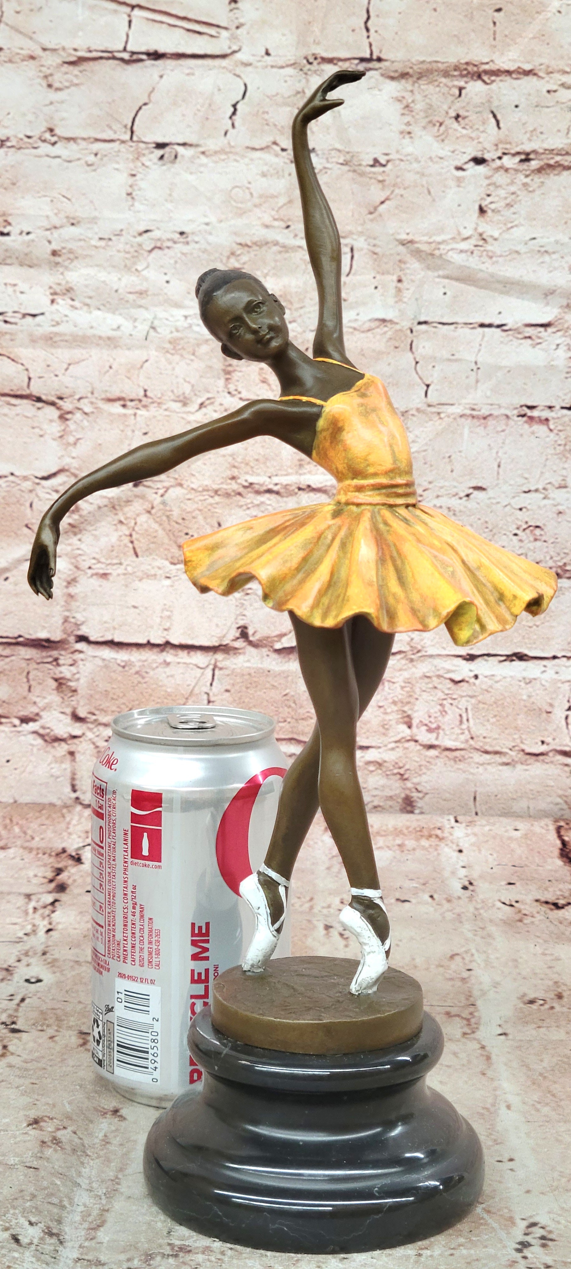 Milo Bronze Ballet Sculpture Elegant Dancing Girl Fine Art Marble Base Statue