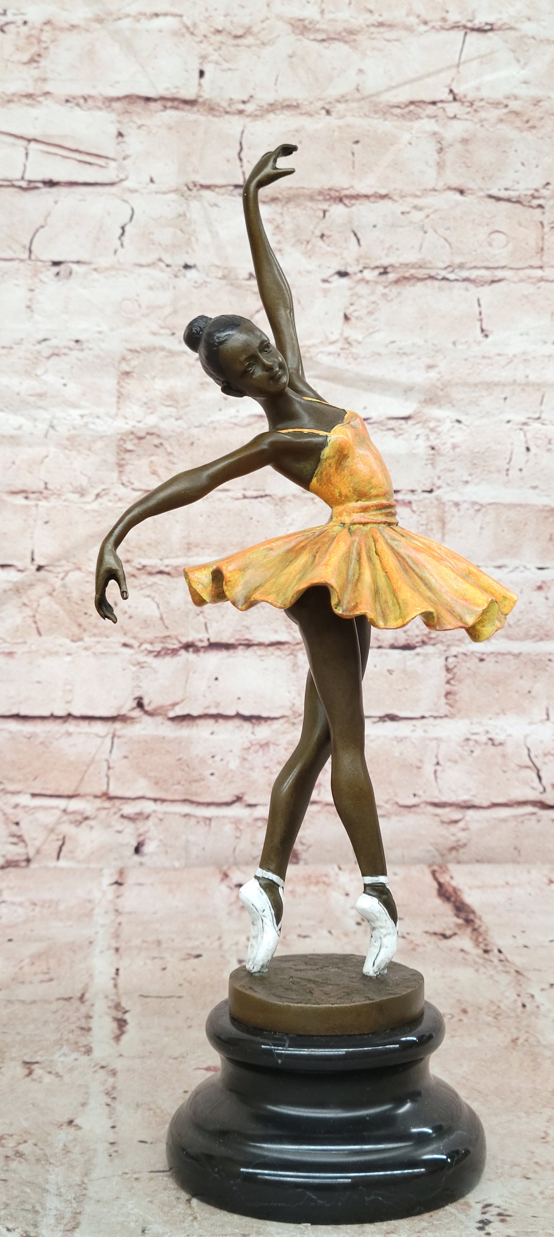 Milo Bronze Ballet Sculpture Elegant Dancing Girl Fine Art Marble Base Statue