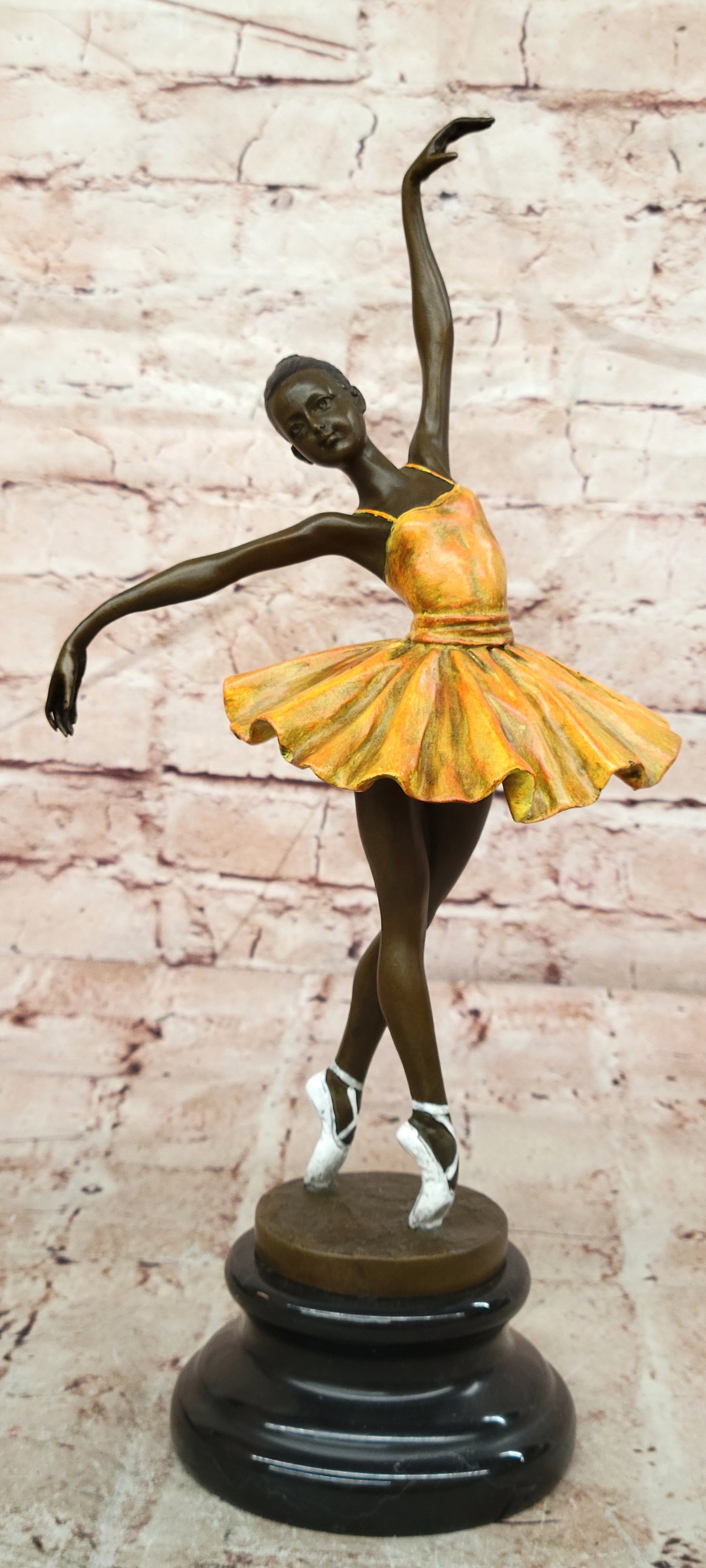 Milo Bronze Ballet Sculpture Elegant Dancing Girl Fine Art Marble Base Statue
