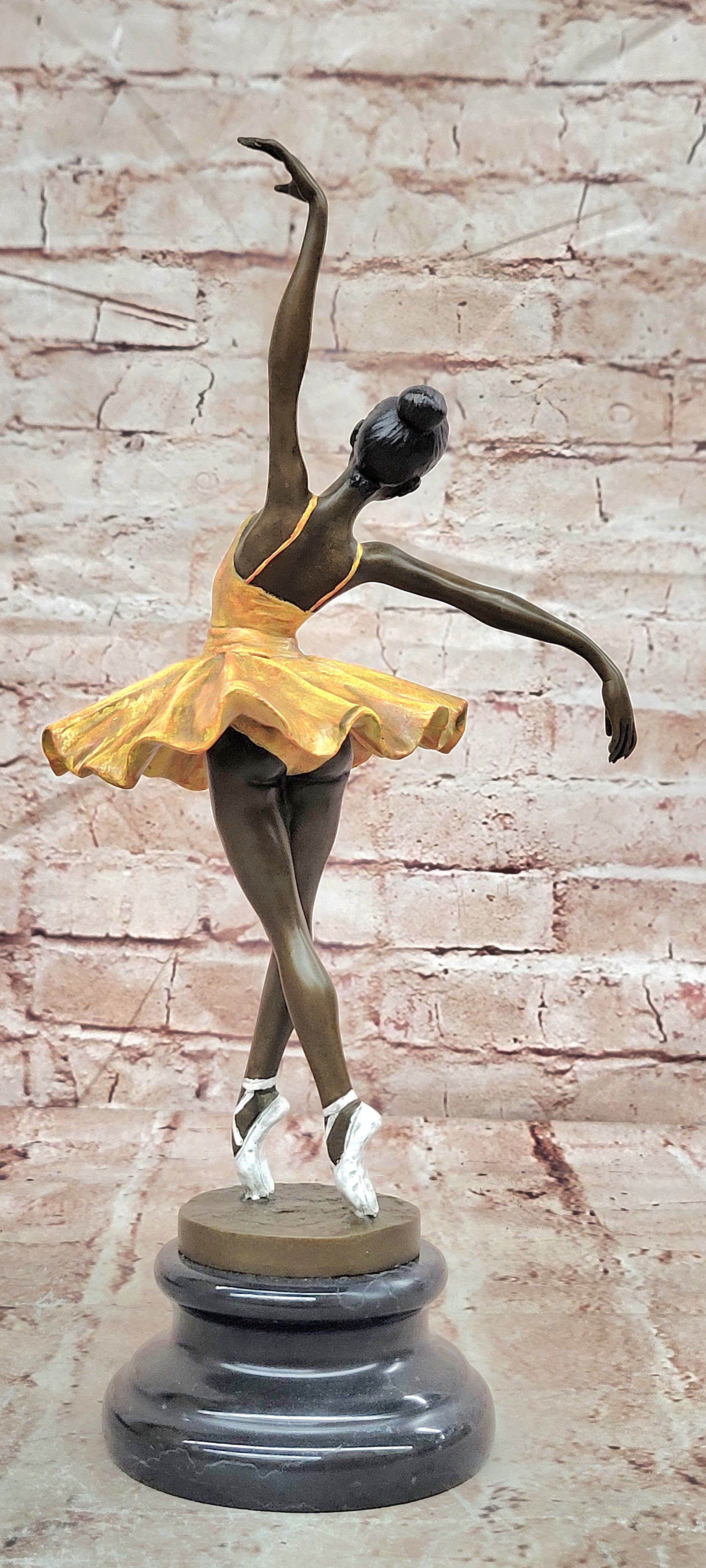 Milo Bronze Ballet Sculpture Elegant Dancing Girl Fine Art Marble Base Statue