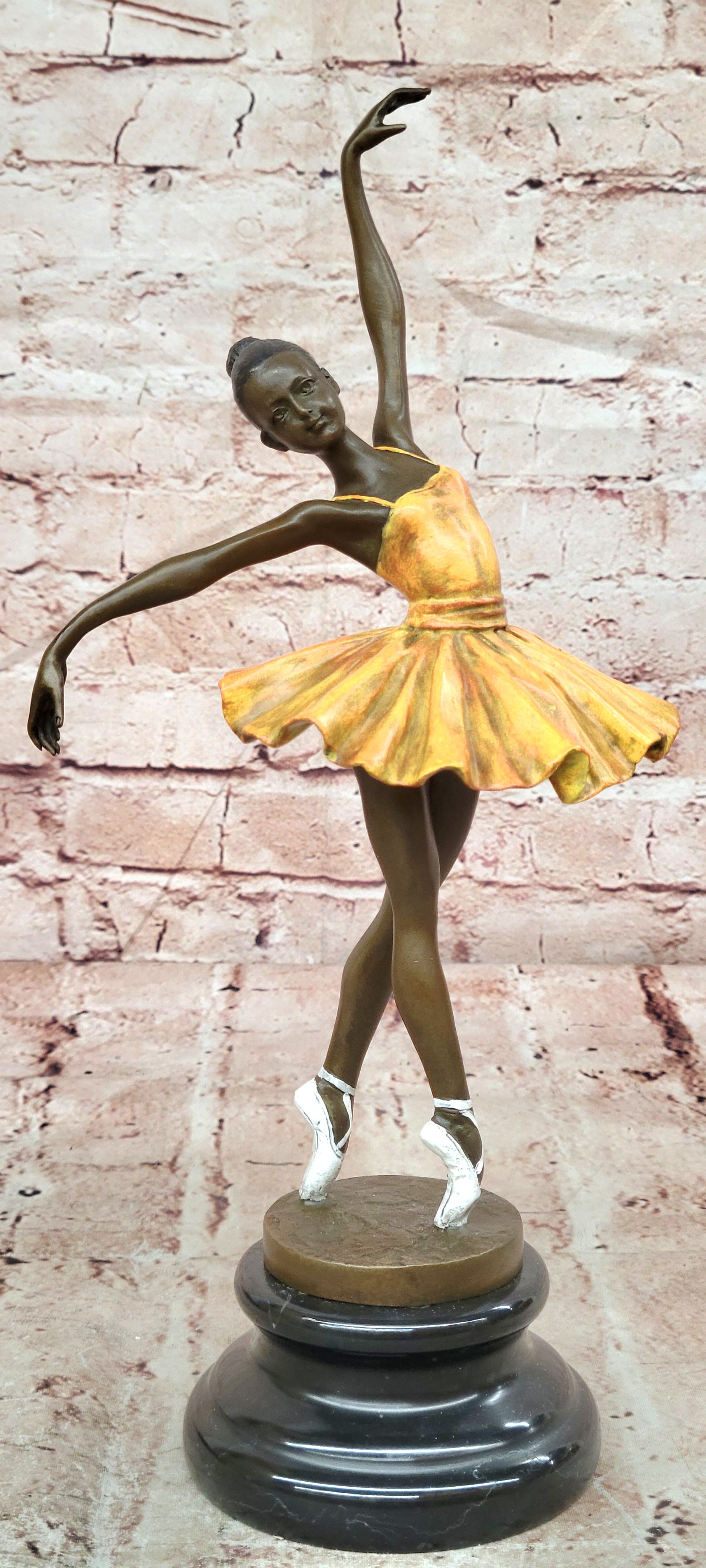 Milo Bronze Ballet Sculpture Elegant Dancing Girl Fine Art Marble Base Statue