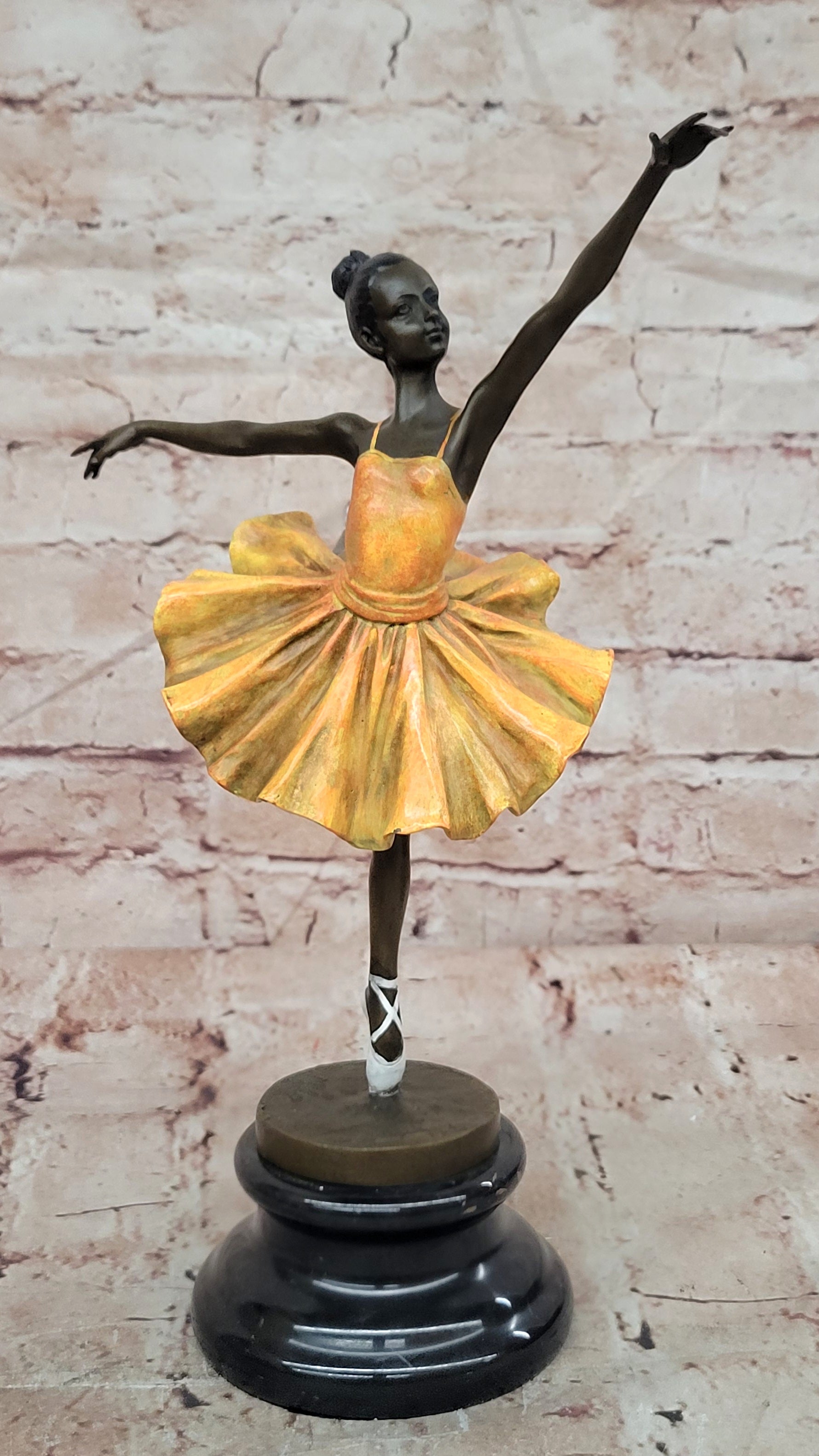 Bronze Ballet Dancer Sculpture Signed Milo Tutu Figurine Decorative Statue
