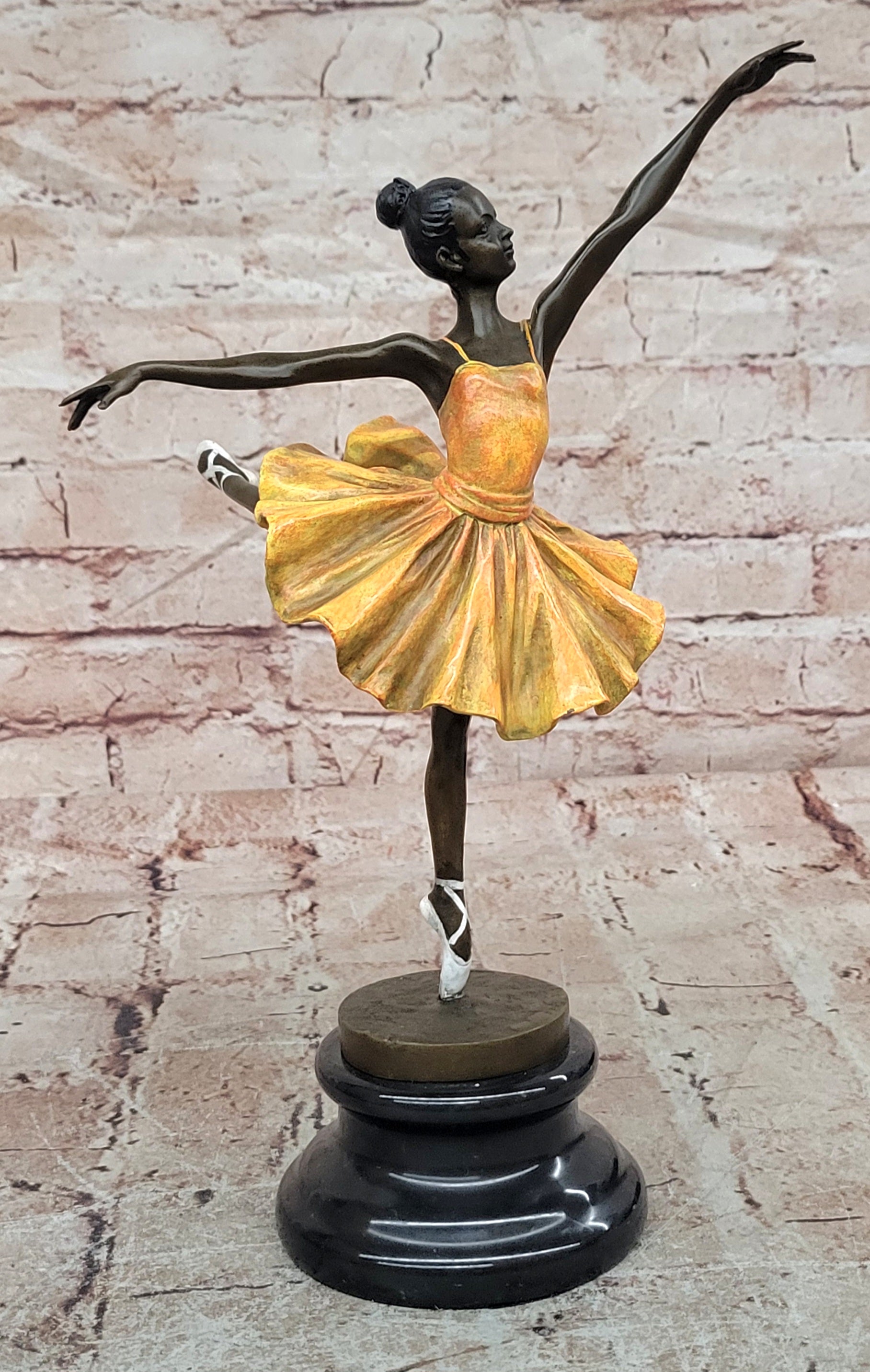 Bronze Ballet Dancer Sculpture Signed Milo Tutu Figurine Decorative Statue