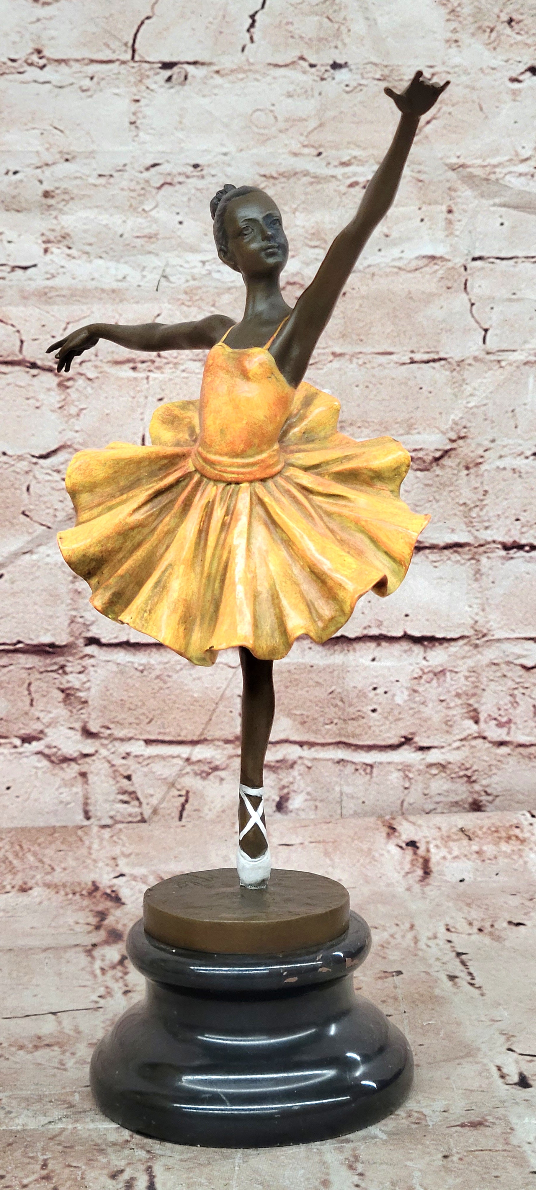 Bronze Ballet Dancer Sculpture Signed Milo Tutu Figurine Decorative Statue