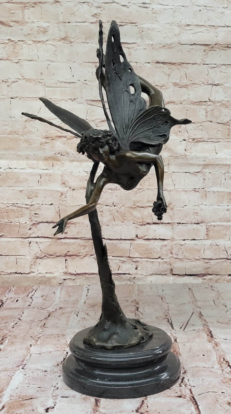 Statue Sculpture Angel Fairy Art Deco Style Art Nouveau Style Solid bronze Decor