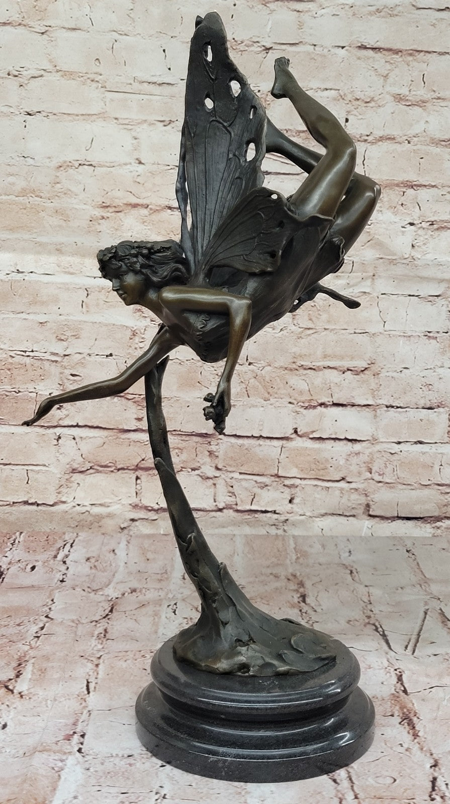 Statue Sculpture Angel Fairy Art Deco Style Art Nouveau Style Solid bronze Decor