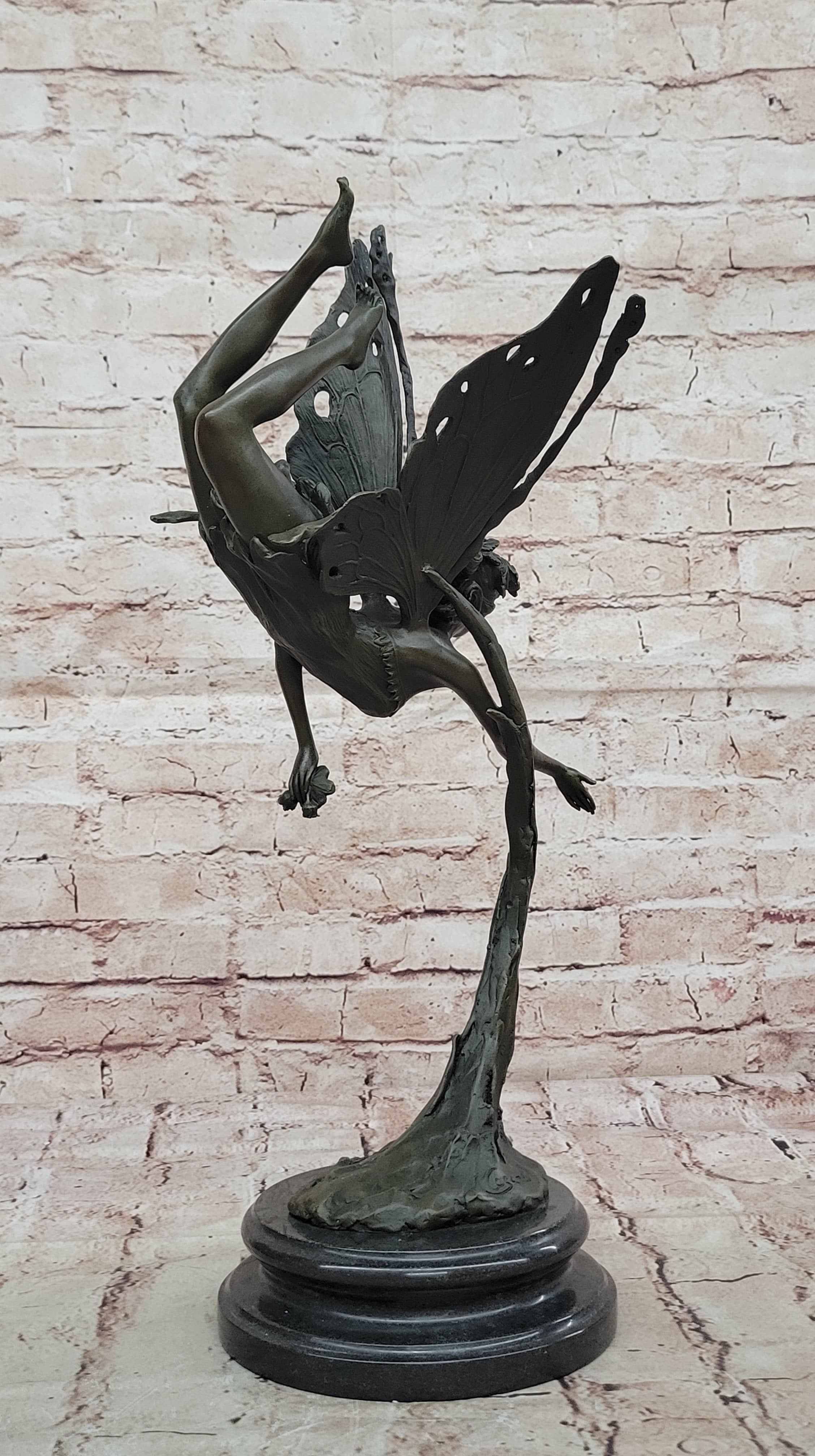 Statue Sculpture Angel Fairy Art Deco Style Art Nouveau Style Solid bronze Decor