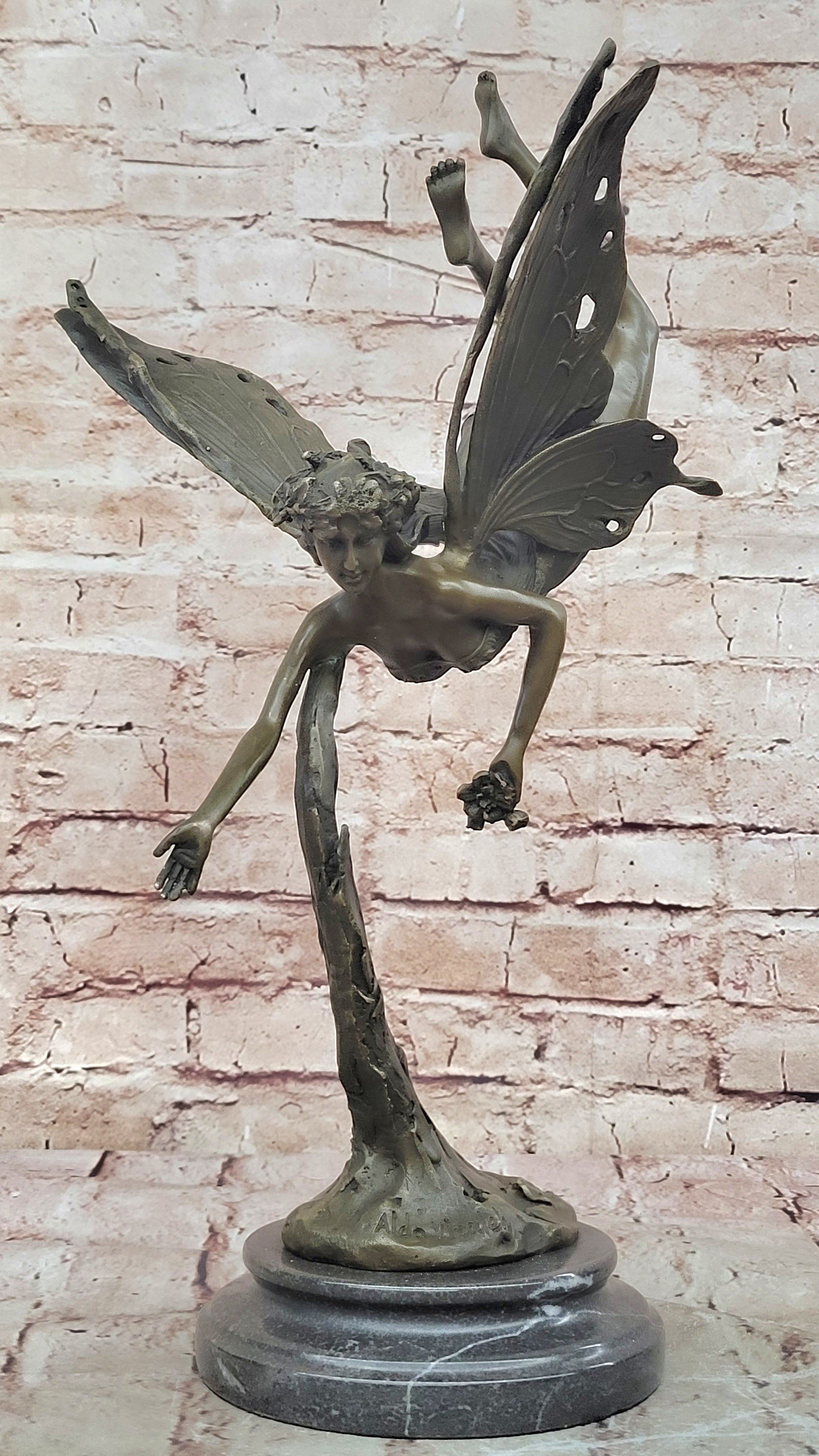Statue Sculpture Angel Fairy Art Deco Style Art Nouveau Style Solid bronze Decor