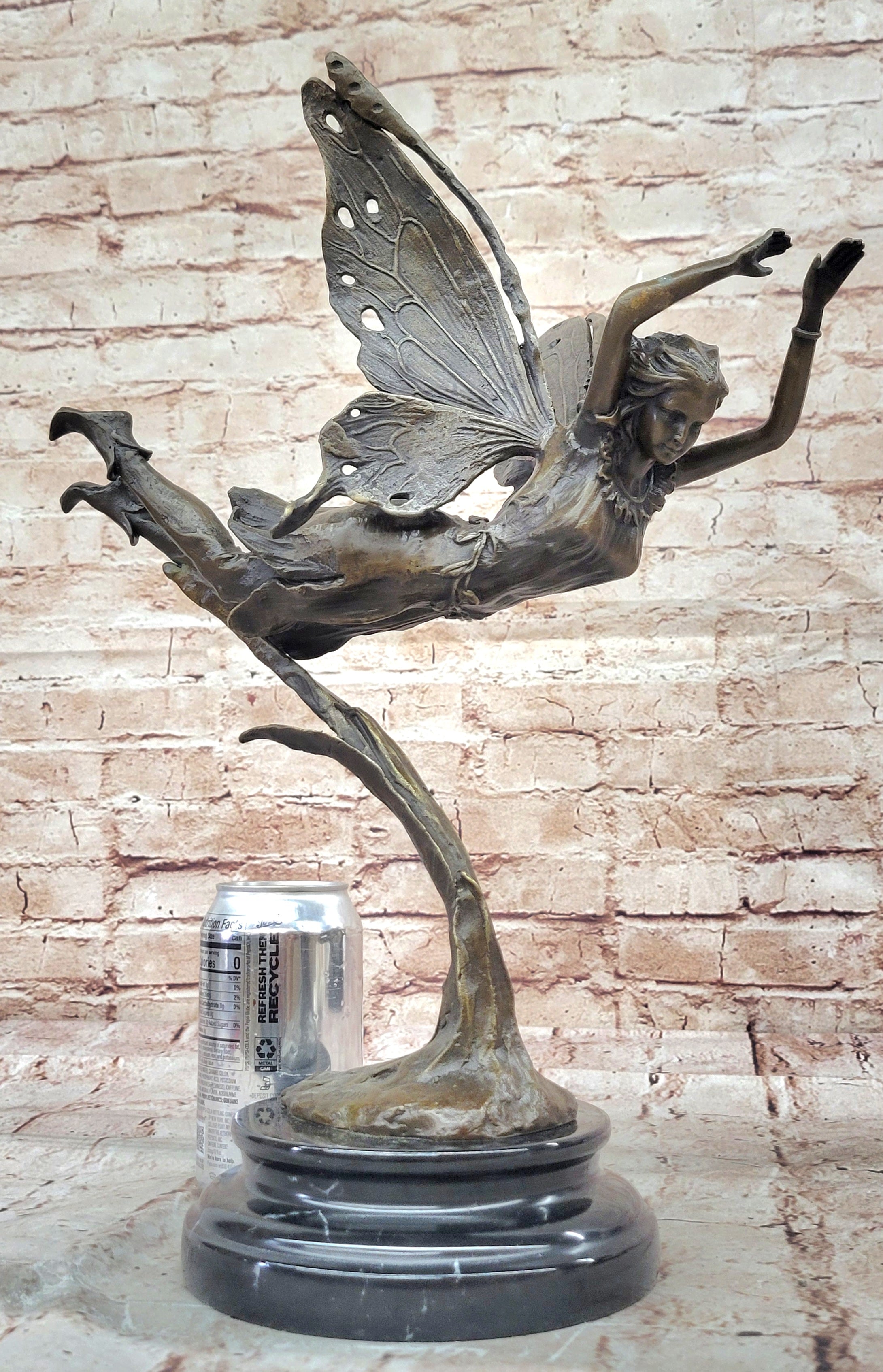 Fairy Angel 100% Real Bronze Figural Sculpture Original Hot Cast Home Decoration