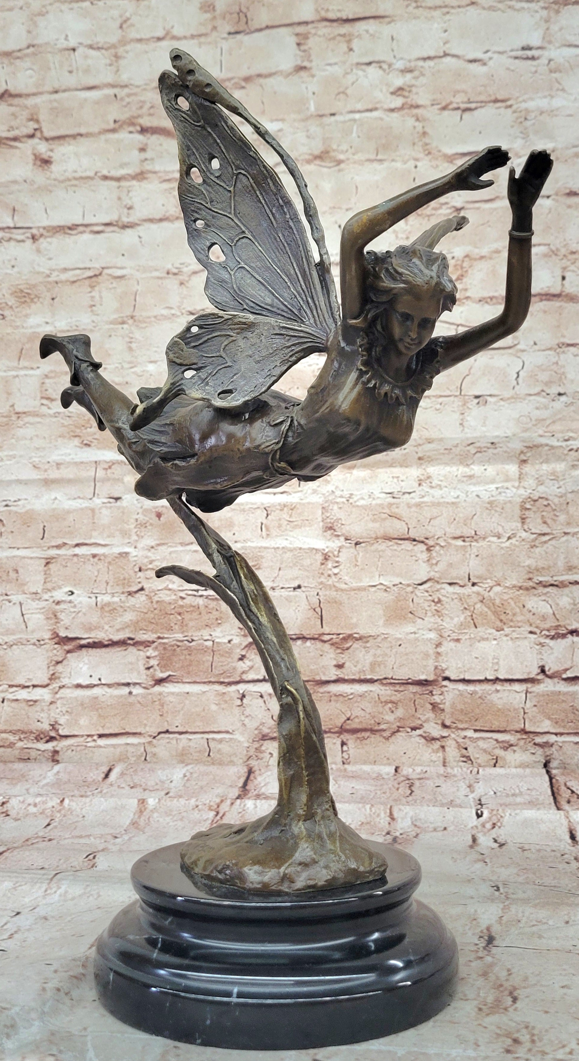Fairy Angel 100% Real Bronze Figural Sculpture Original Hot Cast Home Decoration