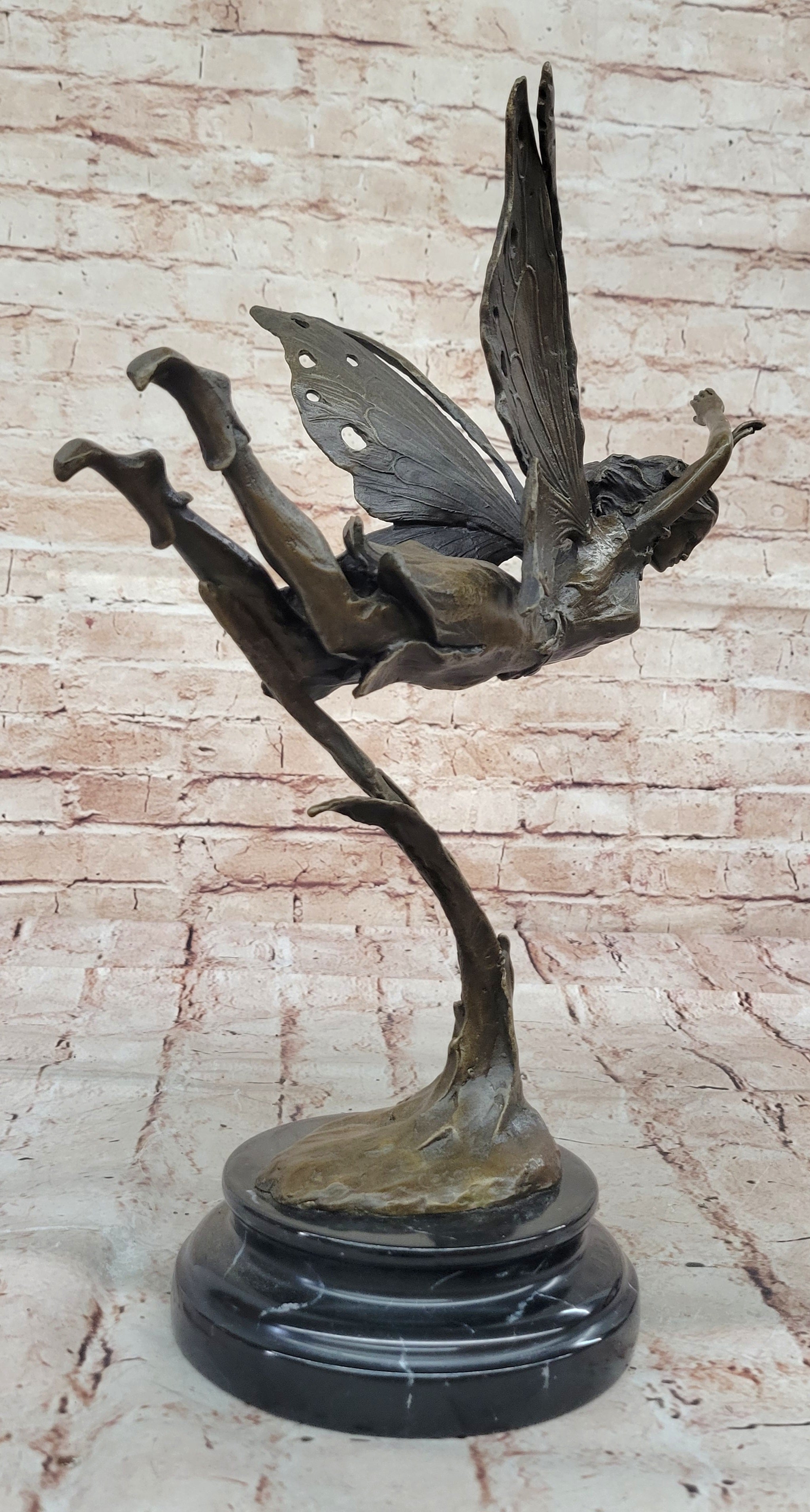 Fairy Angel 100% Real Bronze Figural Sculpture Original Hot Cast Home Decoration