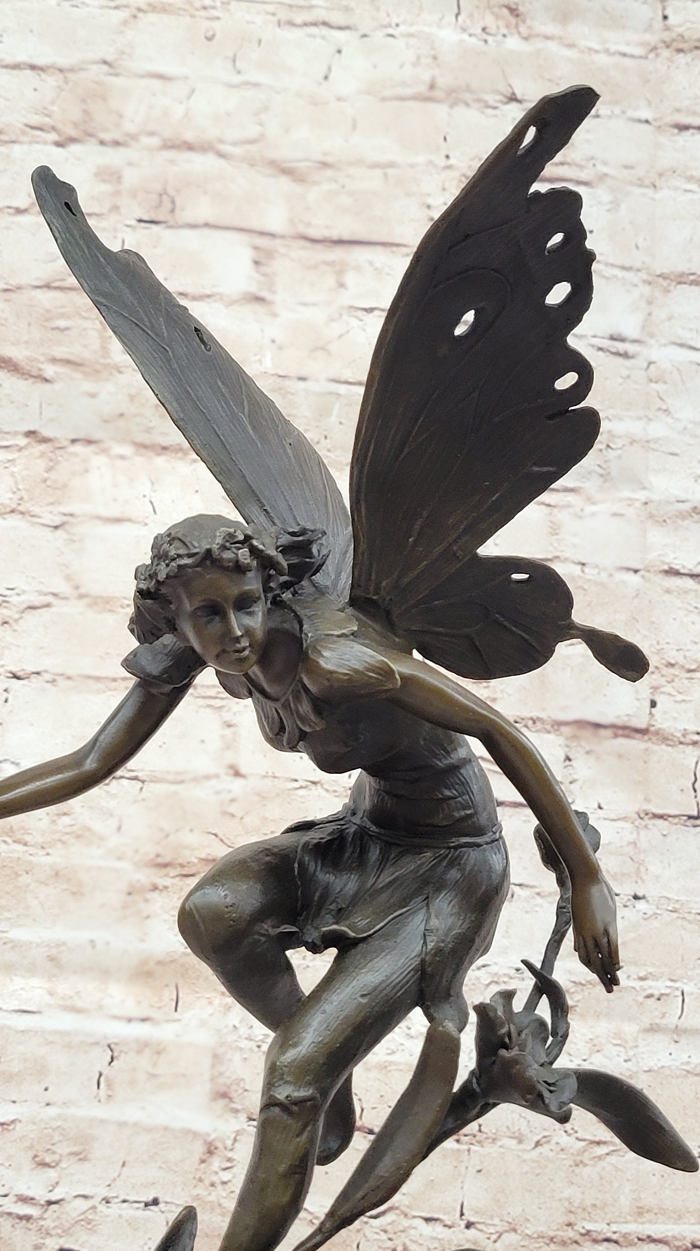 Art Deco Hot Cast fairy Vase Museum Quality Bronze Sculpture Statue Figurine
