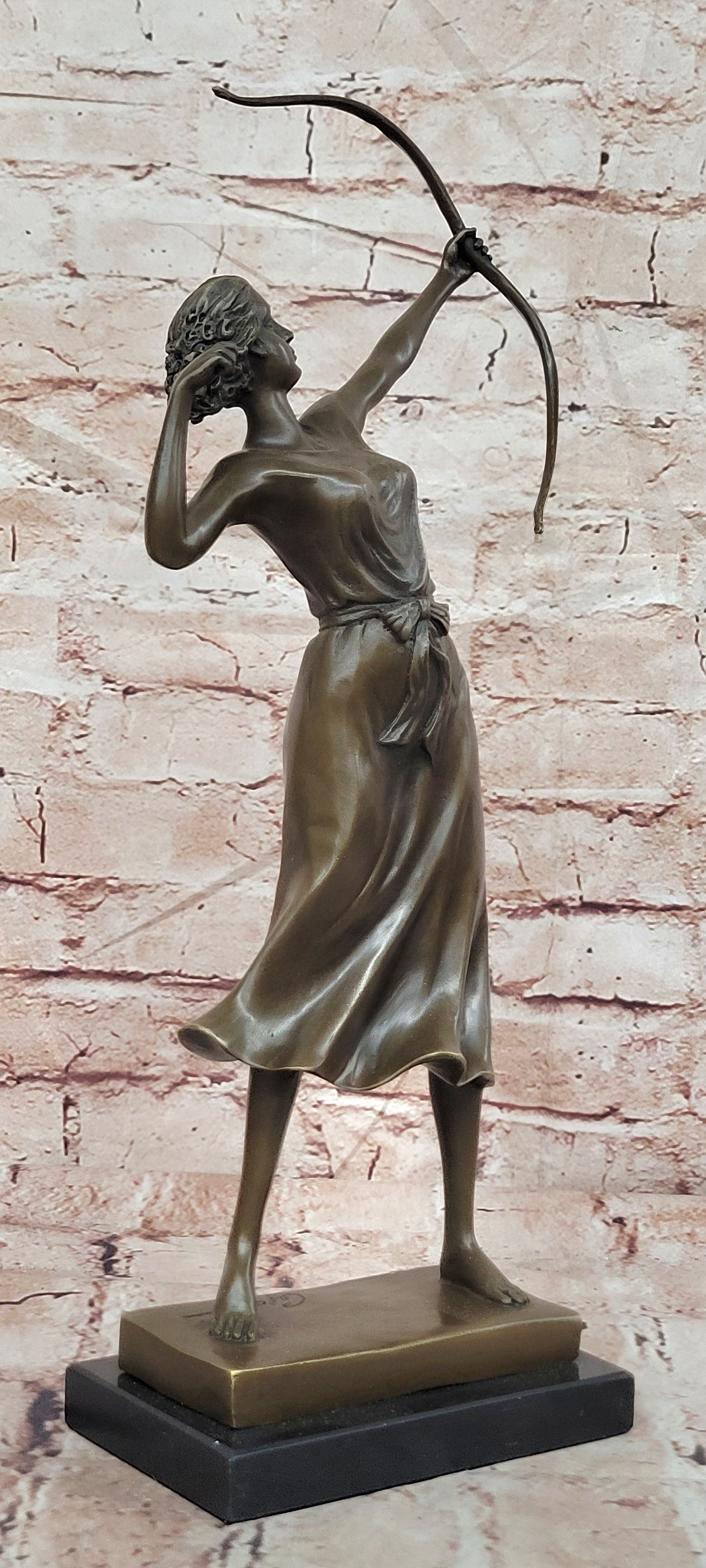 Bronze Female Archer Sculpture Diana Goddess of Hunt and Moon Statue
