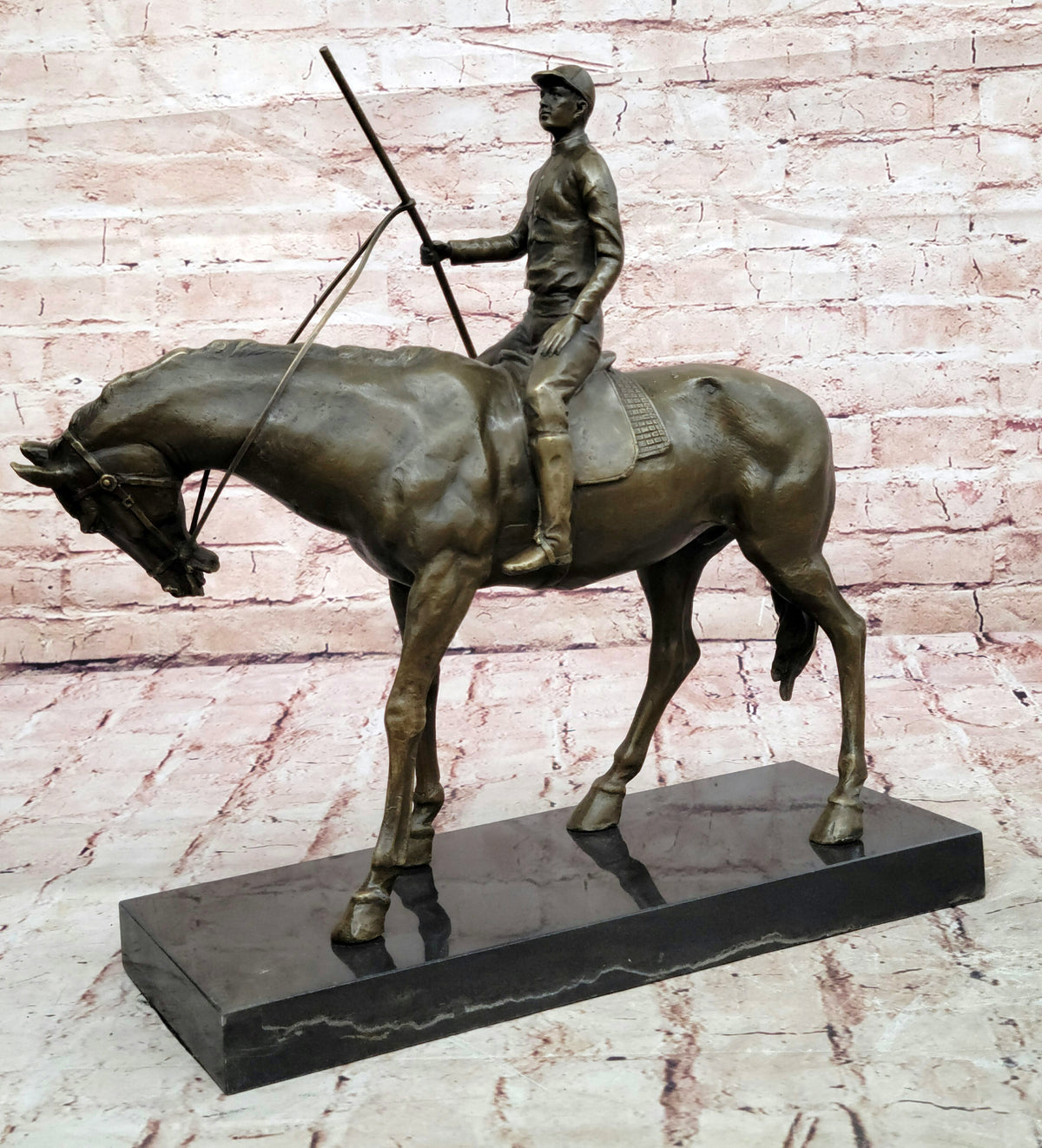 Bronze Sculpture "The Jockey Boy" Art Deco HotCast Home Decor Decoration by Mene