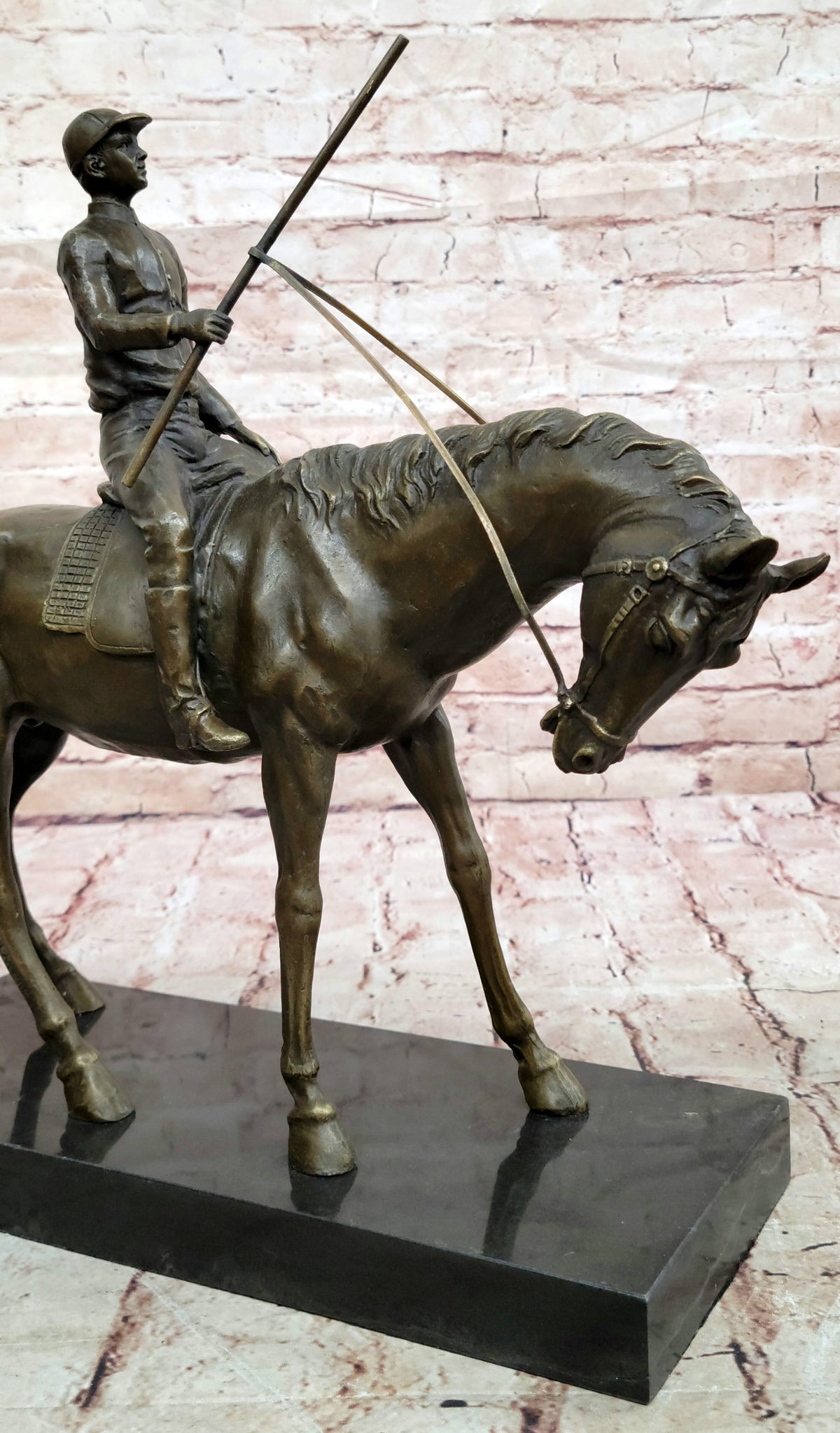 Bronze Sculpture "The Jockey Boy" Art Deco HotCast Home Decor Decoration by Mene