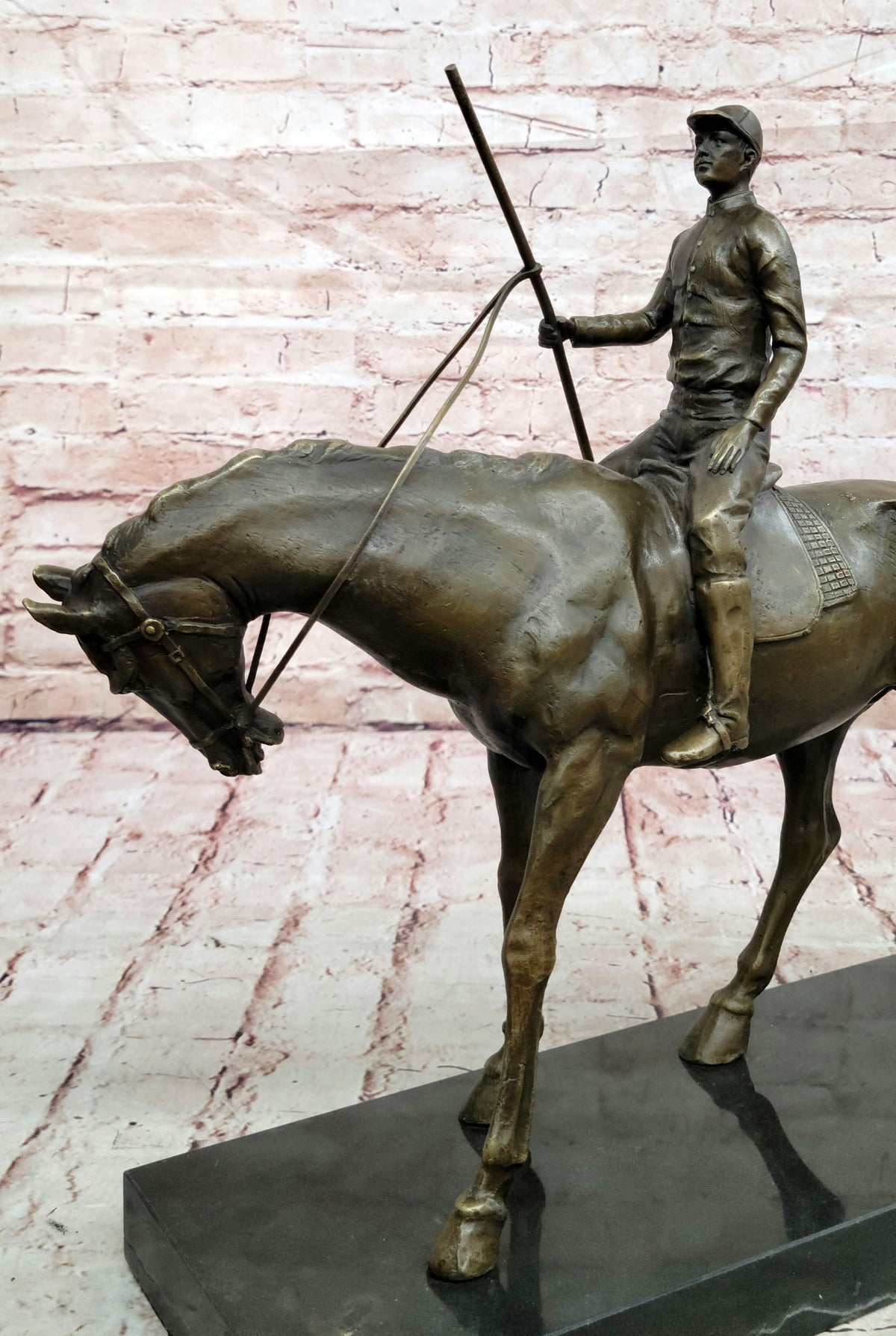 Bronze Sculpture "The Jockey Boy" Art Deco HotCast Home Decor Decoration by Mene