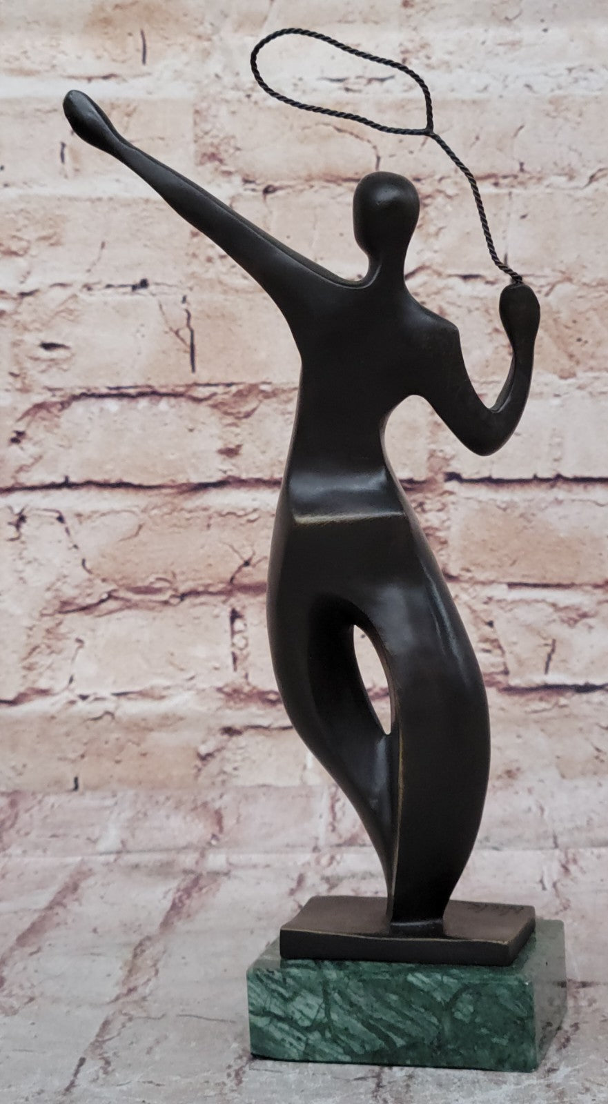 Tennis players sports figure bronze sculpture marble base cup Gift Decor