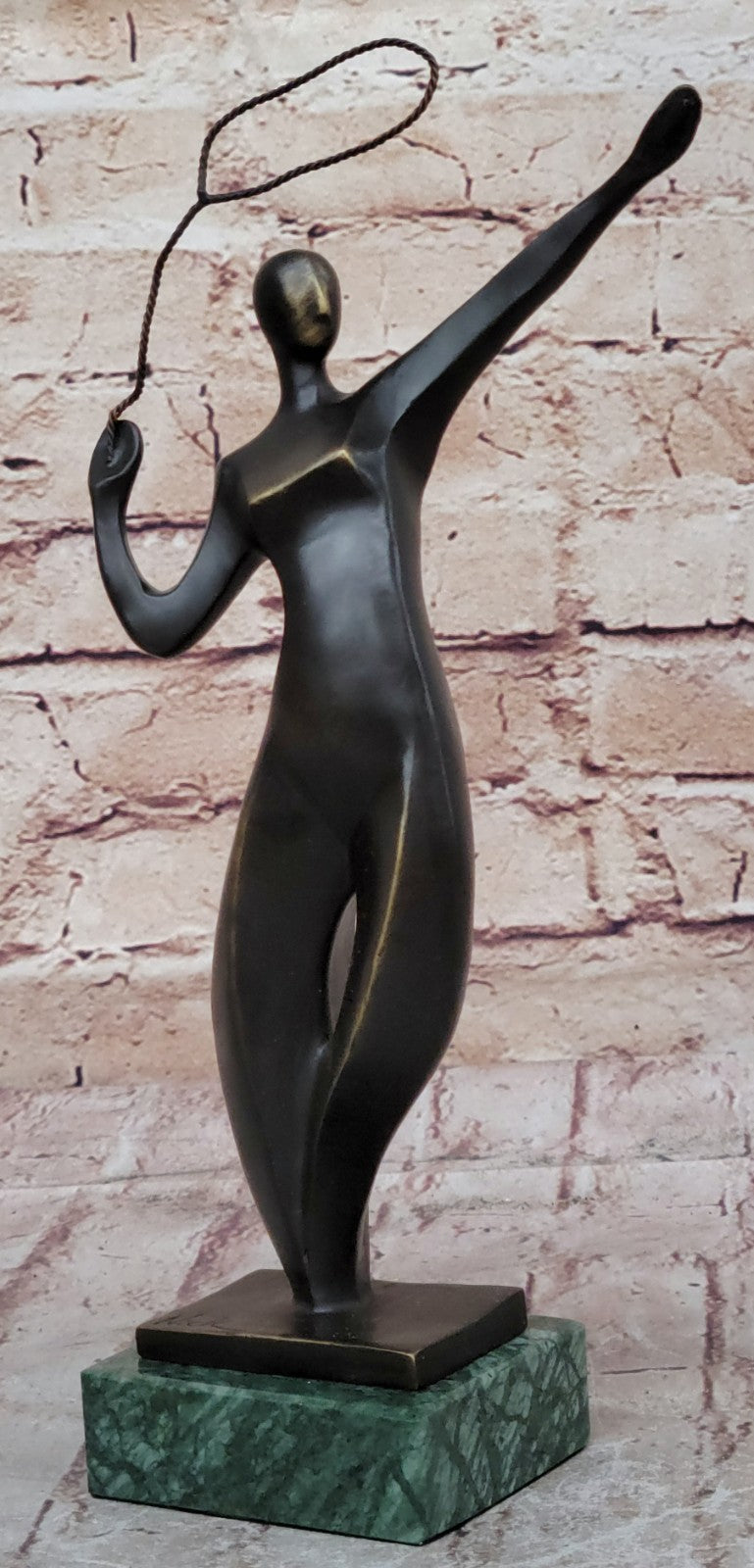 Tennis players sports figure bronze sculpture marble base cup Gift Decor