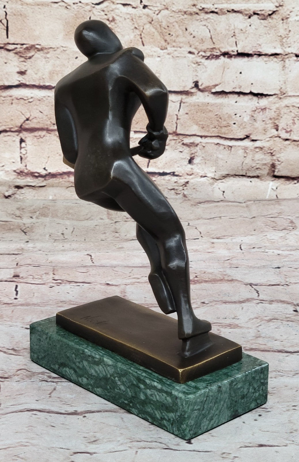 100% Real Bronze Abstract Modern Art Male Hockey Player Sculpture Sport Decor