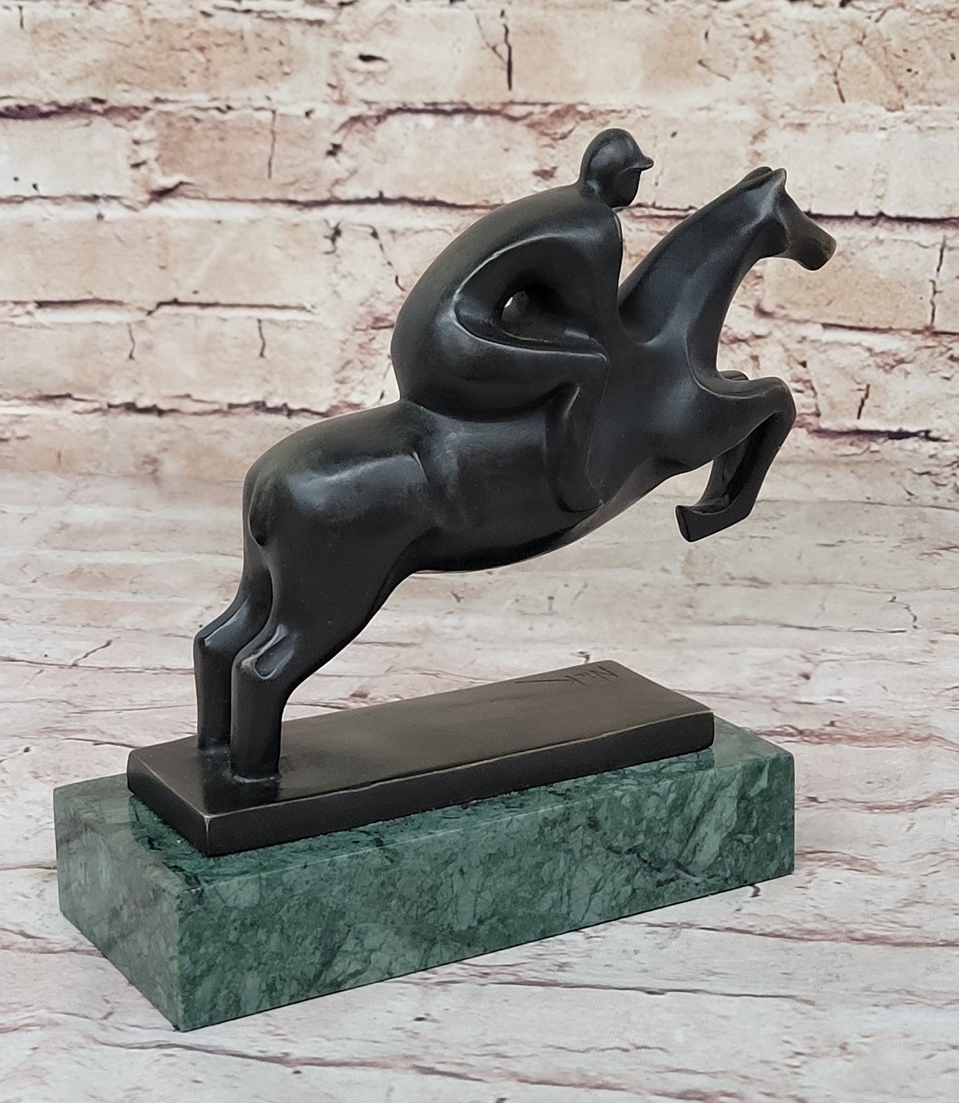 Handcrafted bronze sculpture SALE Horse Racing Jockey Man Art Western Deco Decor