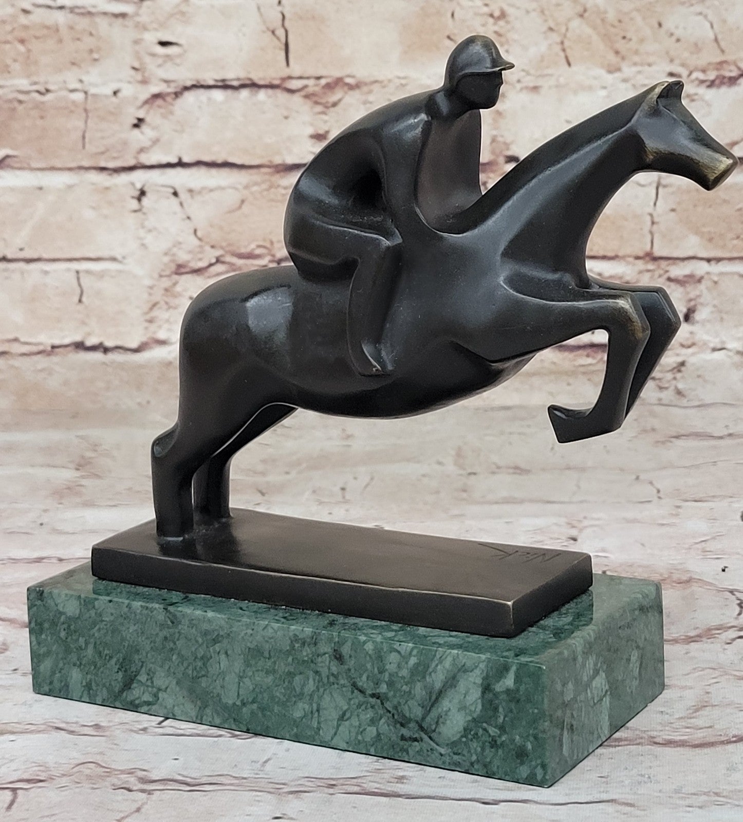 Handcrafted bronze sculpture SALE Horse Racing Jockey Man Art Western Deco Decor
