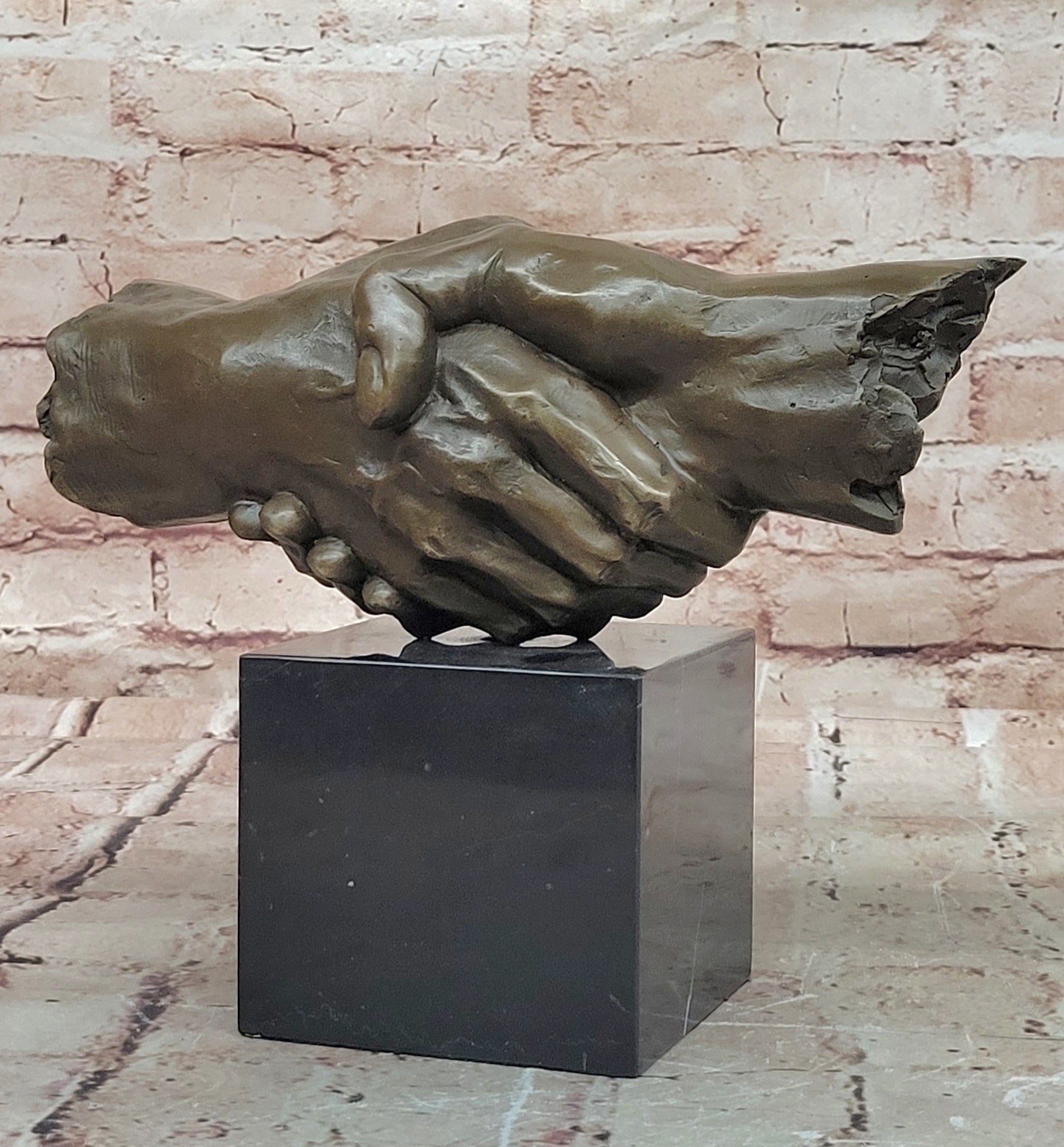 After Dalí Bronze Friendship Sculpture Surreal Modern Abstract Figurine