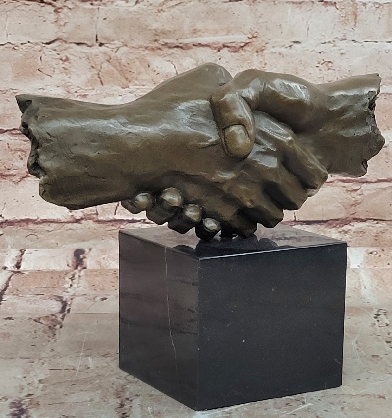 After Dalí Bronze Friendship Sculpture Surreal Modern Abstract Figurine