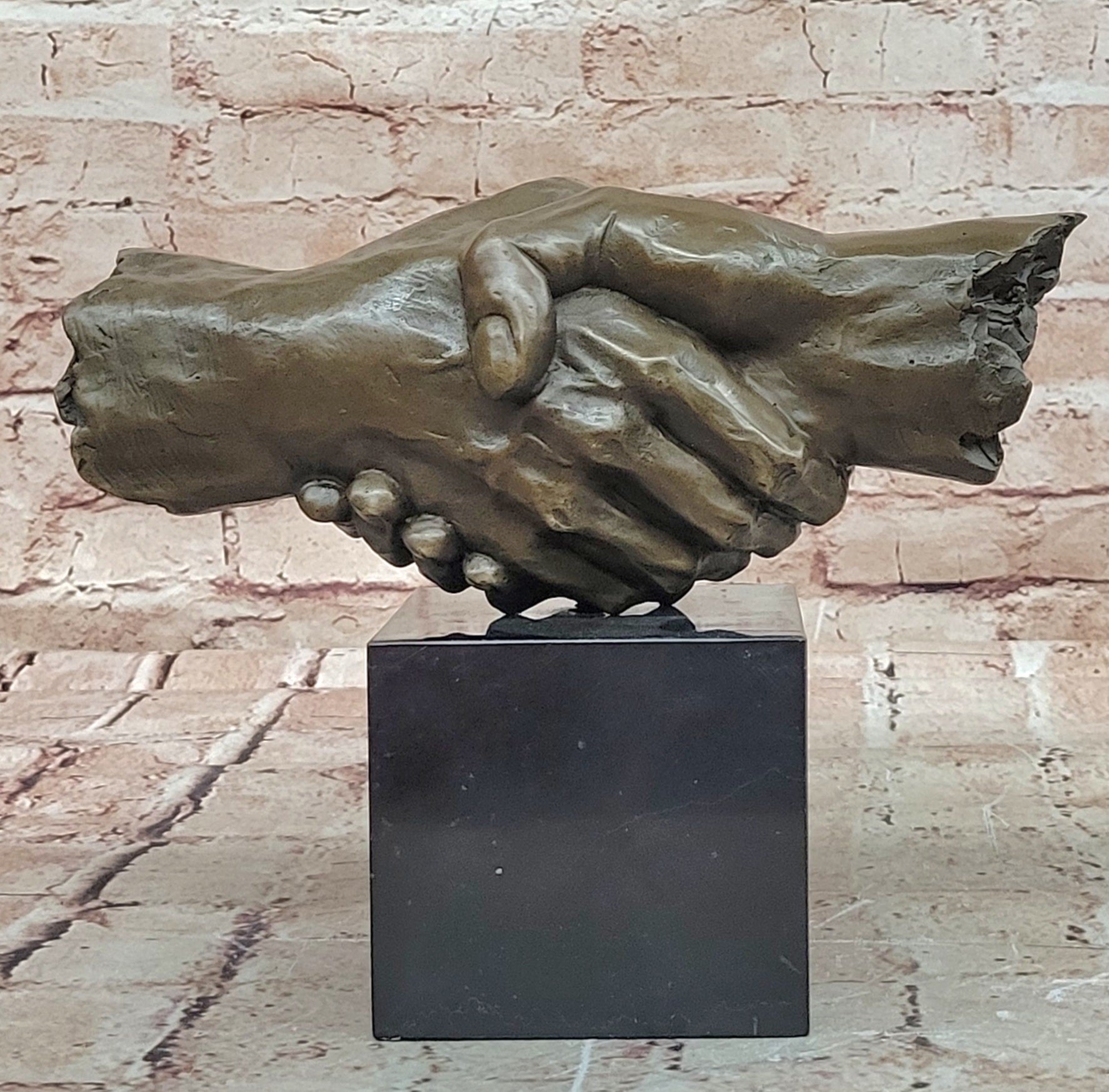 After Dalí Bronze Friendship Sculpture Surreal Modern Abstract Figurine