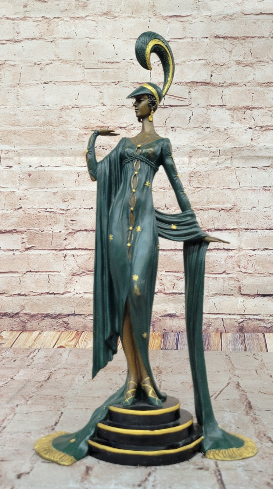 French Moulin rouge Broadway Show Girl Collector Memorabilia Bronze Sculpture