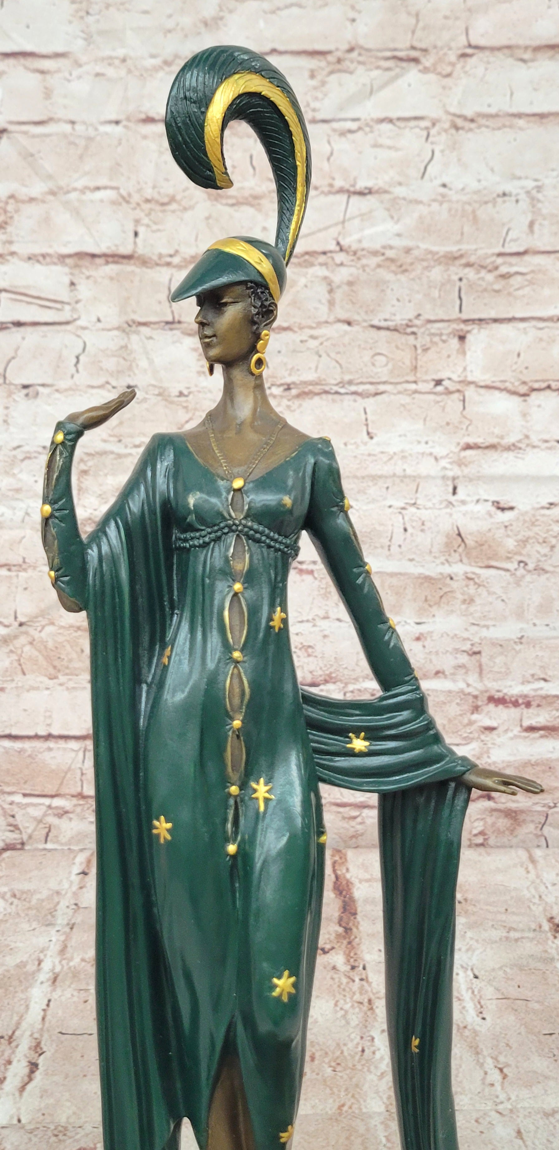 French Moulin rouge Broadway Show Girl Collector Memorabilia Bronze Sculpture