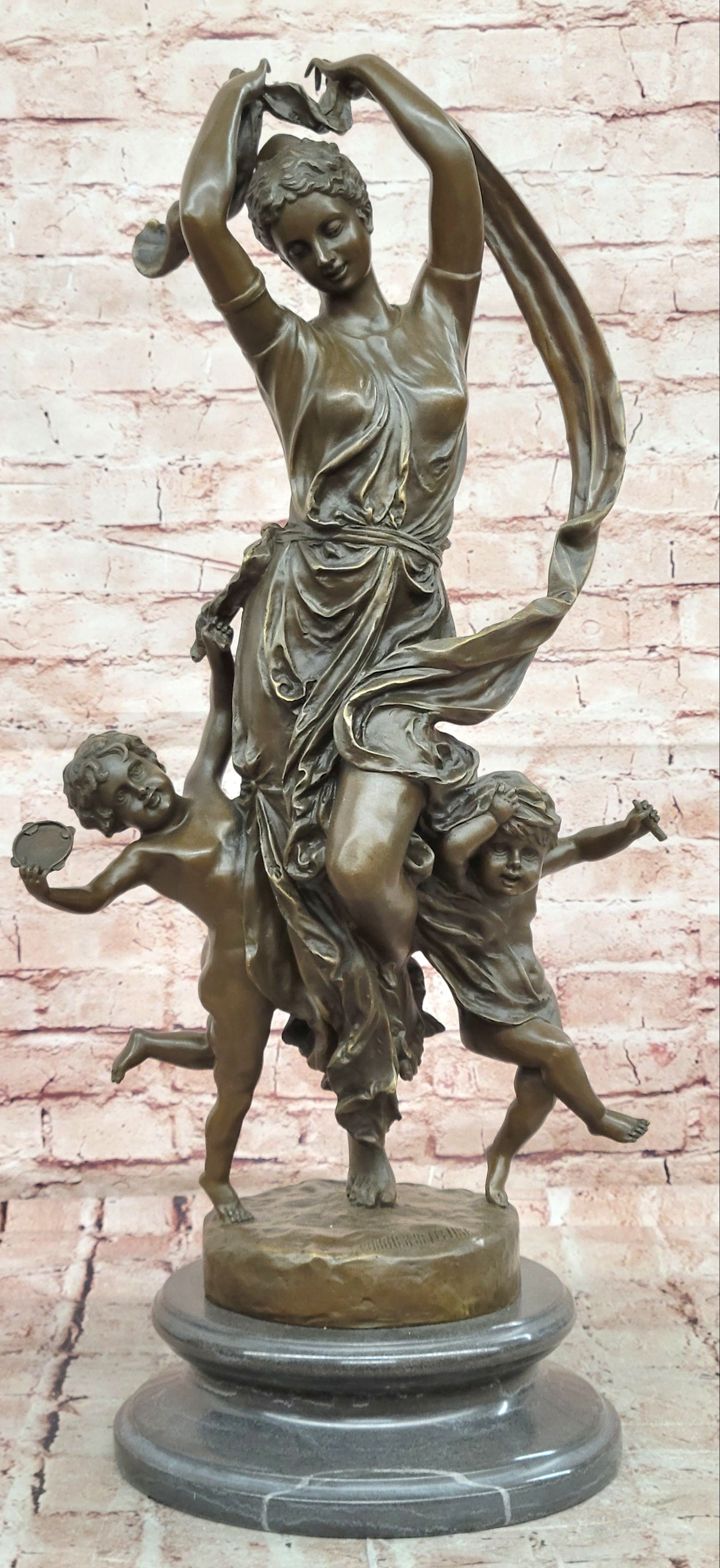 Carrier Belleuse Huge French Bronze Festival Sculpture Gallery Edition