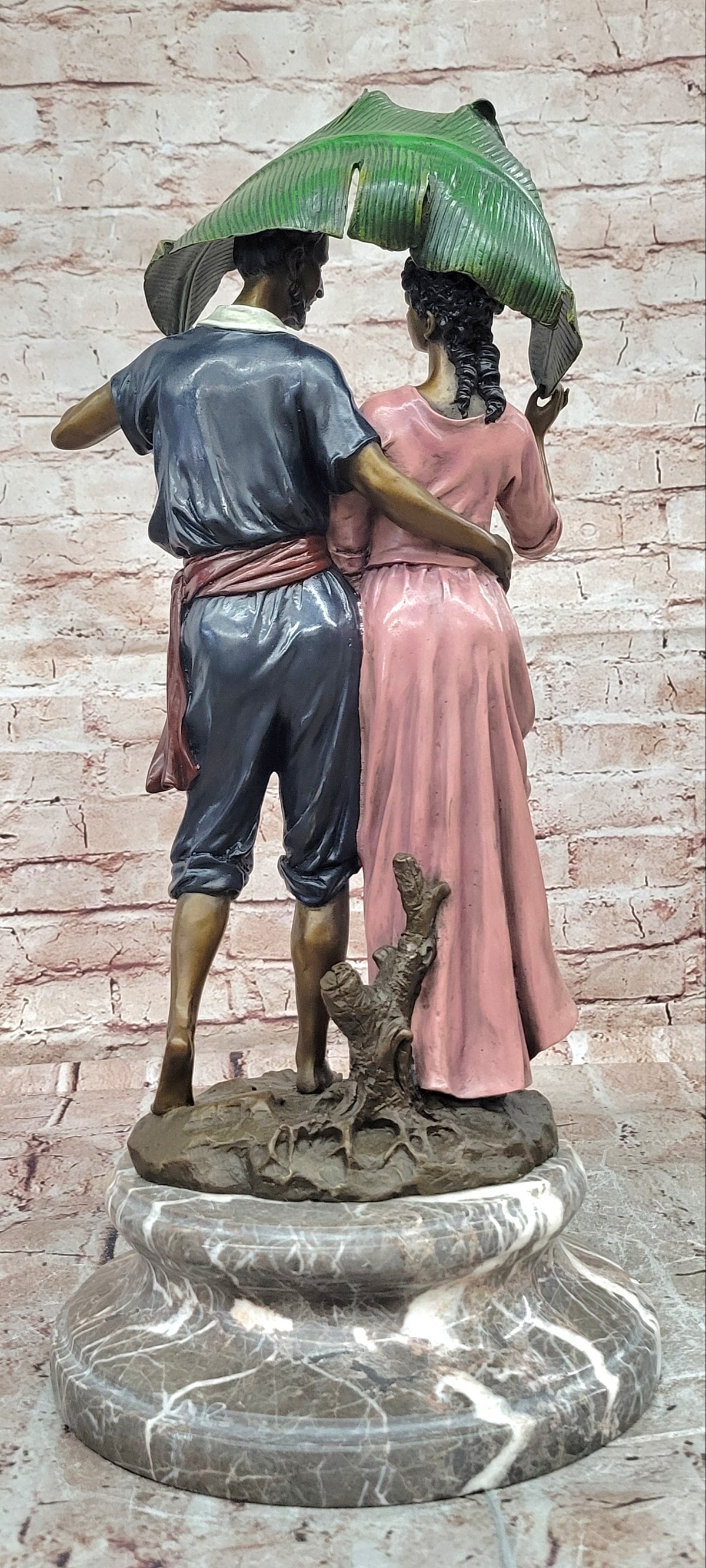 Belleuse Bronze Couple Statue Special Patina Romantic Fine Art Figurine