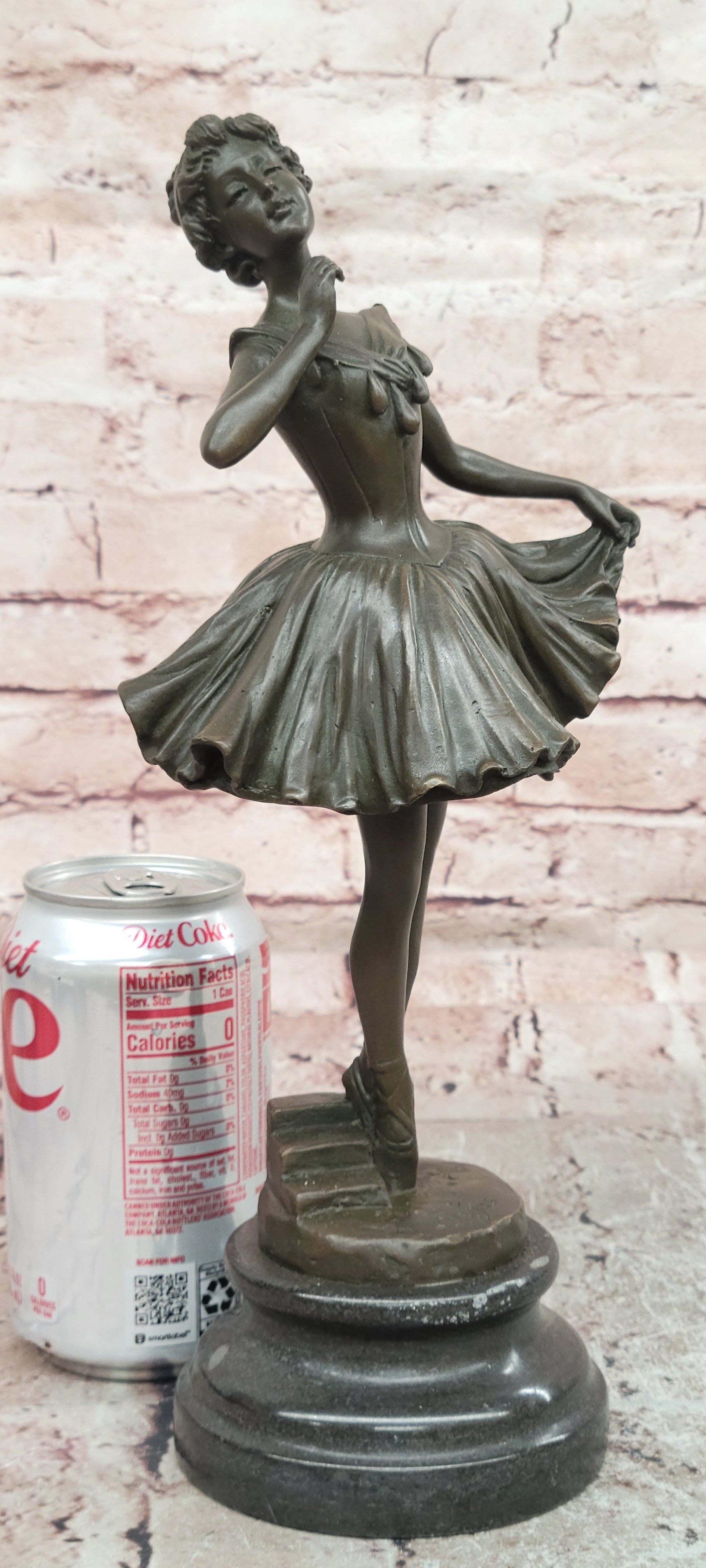Fine Art Bronze Ballerina Dancer Sculpture Degas Style Hot Cast Figurine Decor