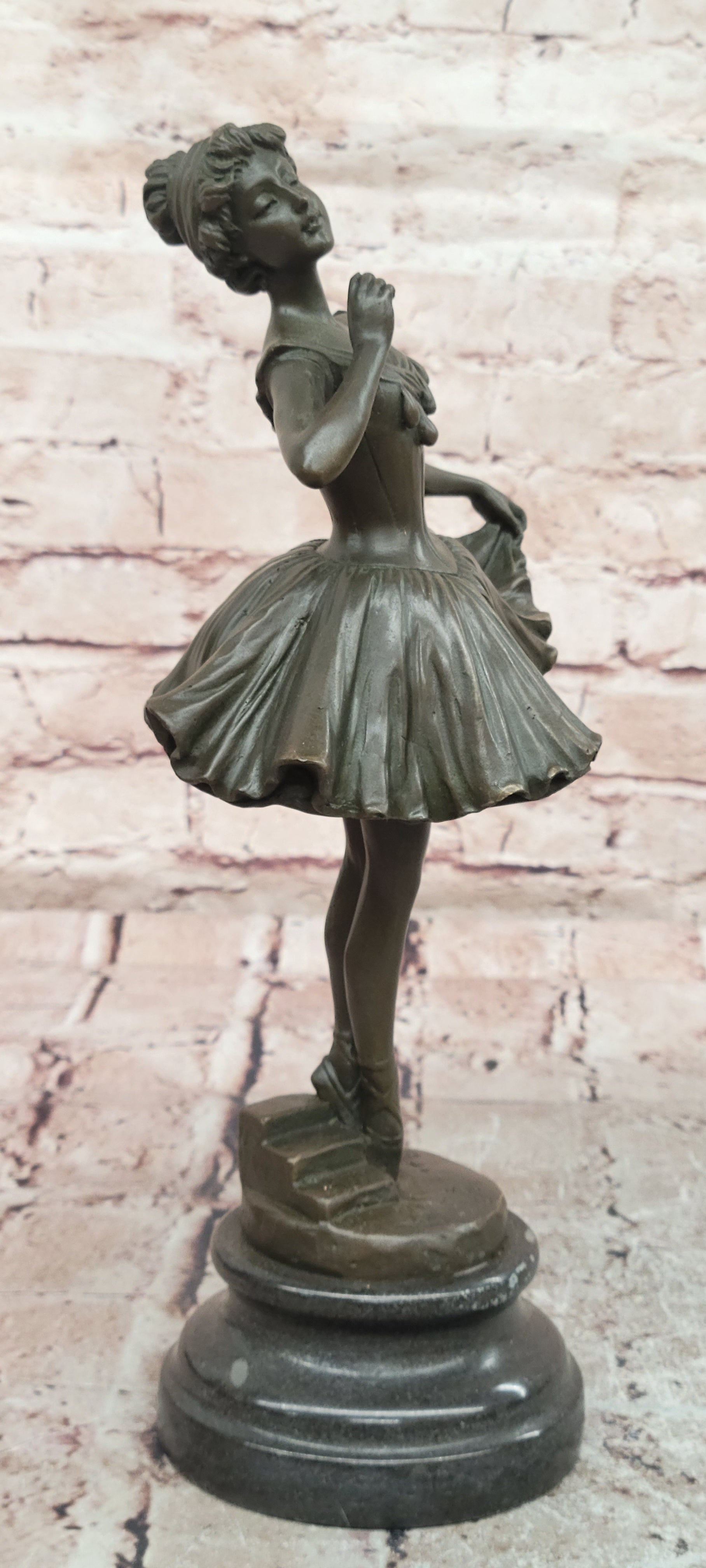 Fine Art Bronze Ballerina Dancer Sculpture Degas Style Hot Cast Figurine Decor
