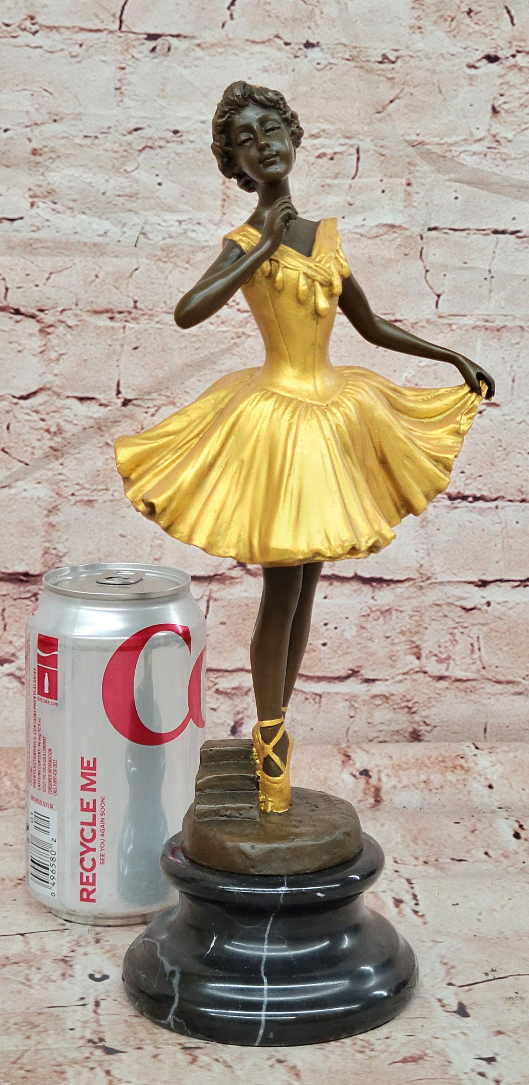 Degas Style Bronze Ballerina Figurine Dance Studio Fine Art Collectible Statue